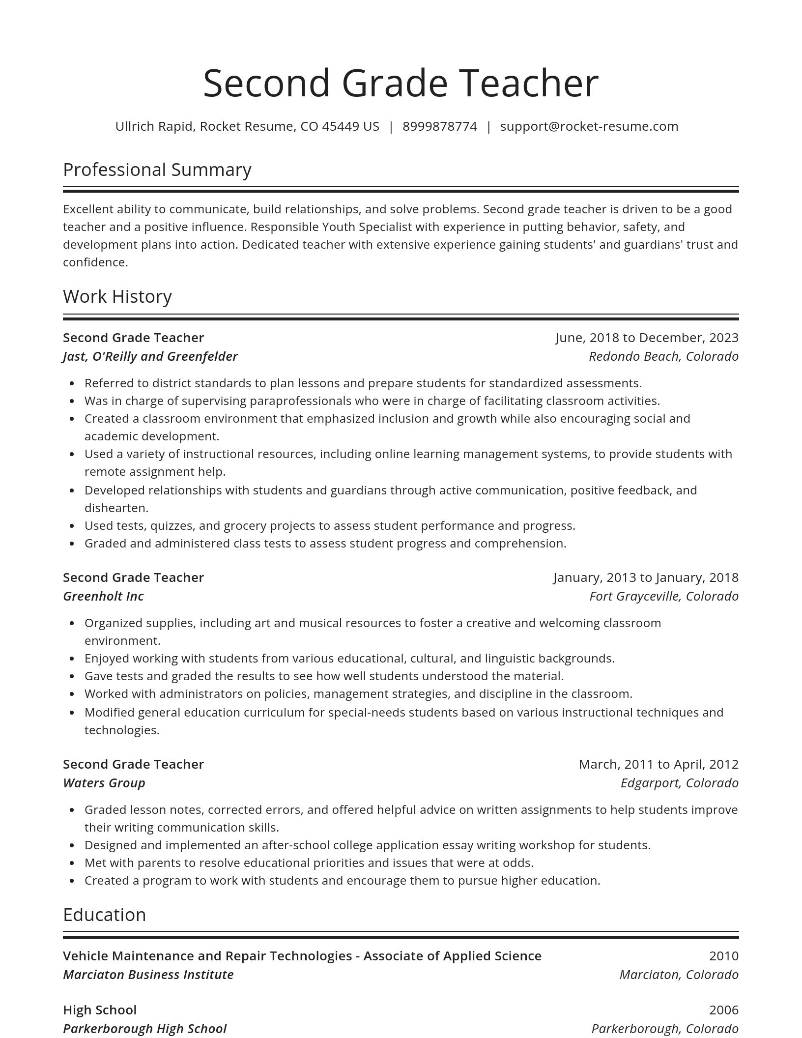 Spotlight resume template