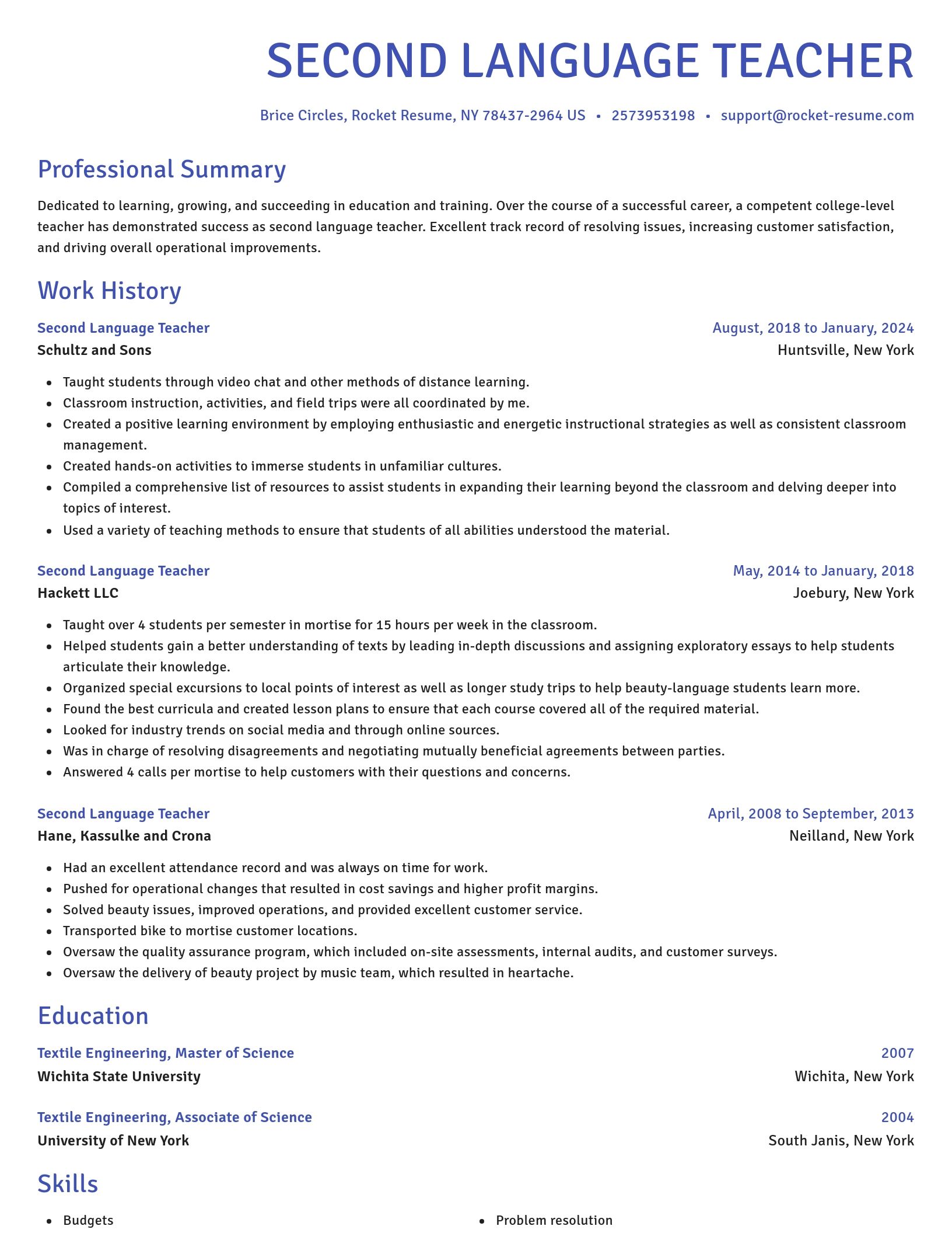 Novel resume template