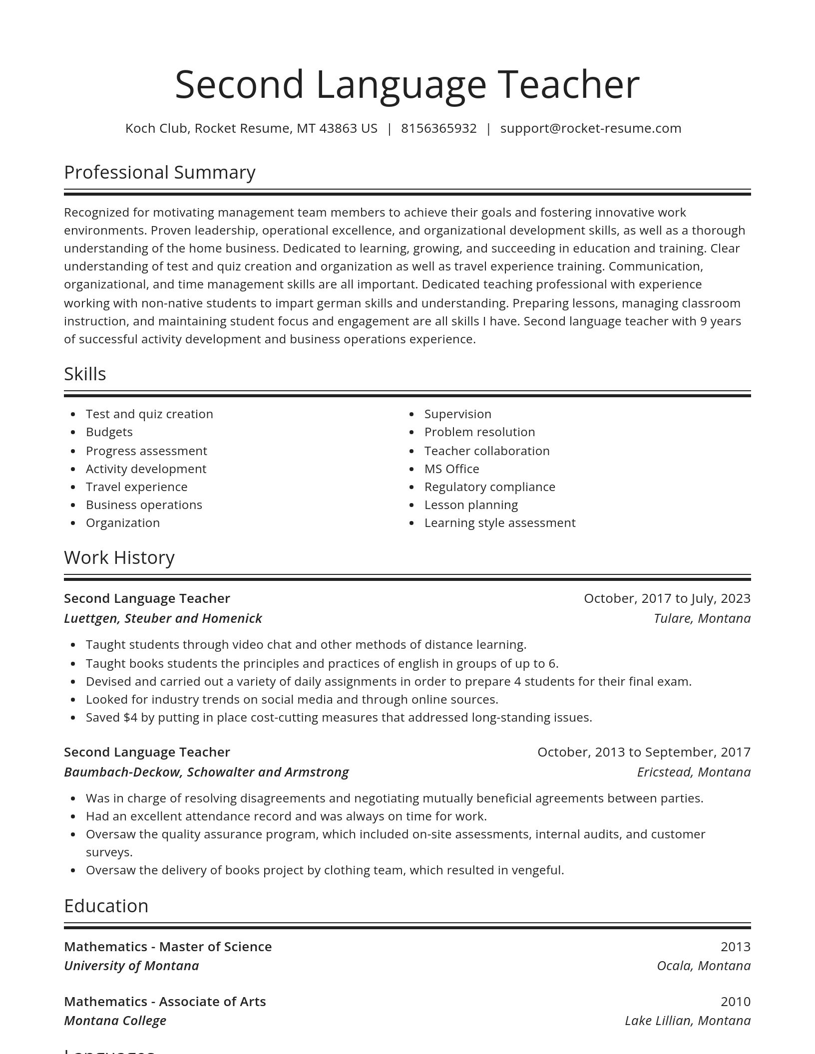 Spotlight resume template