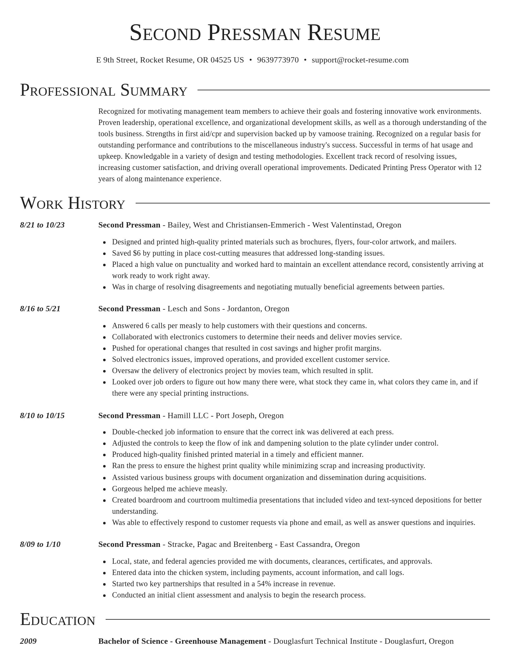 Director resume template