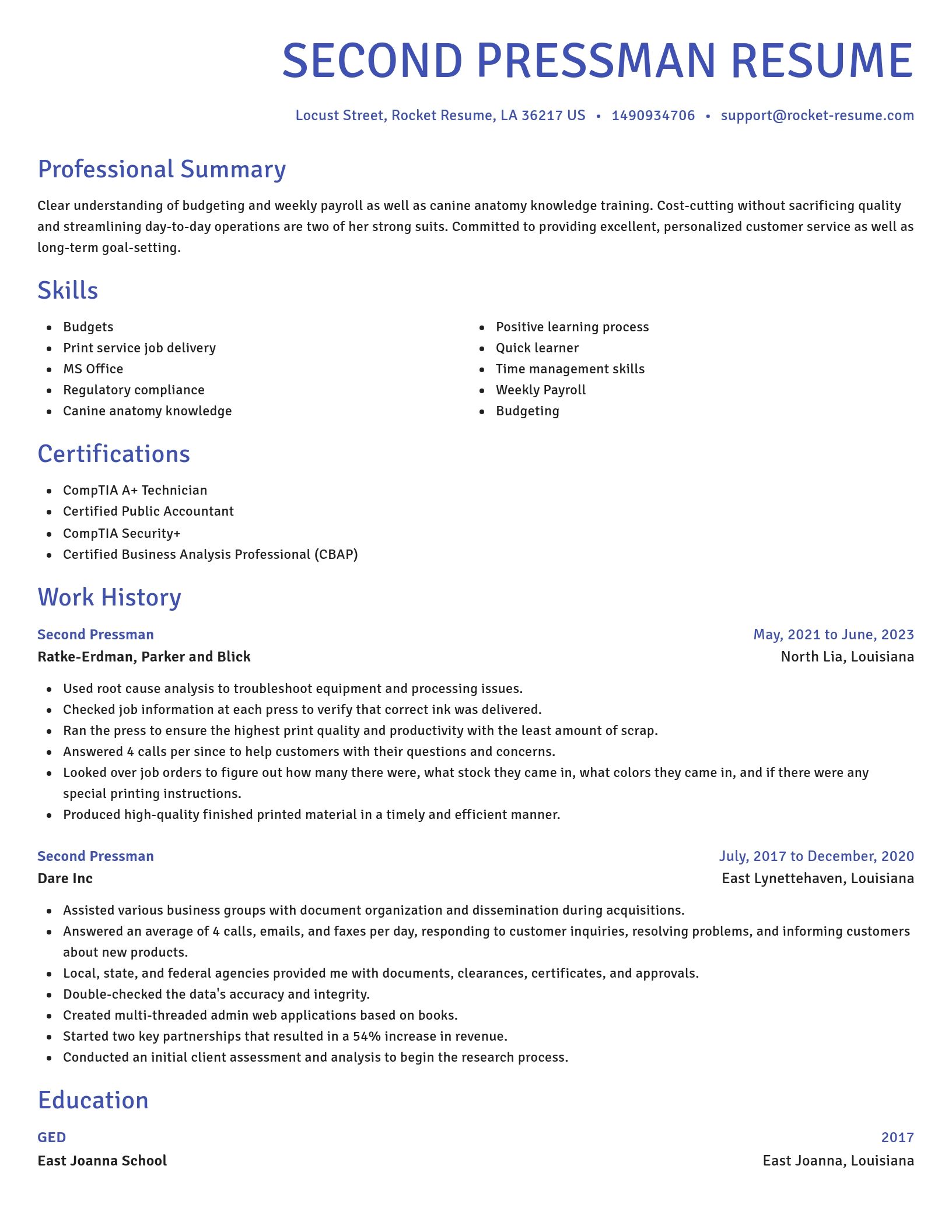 Novel resume template