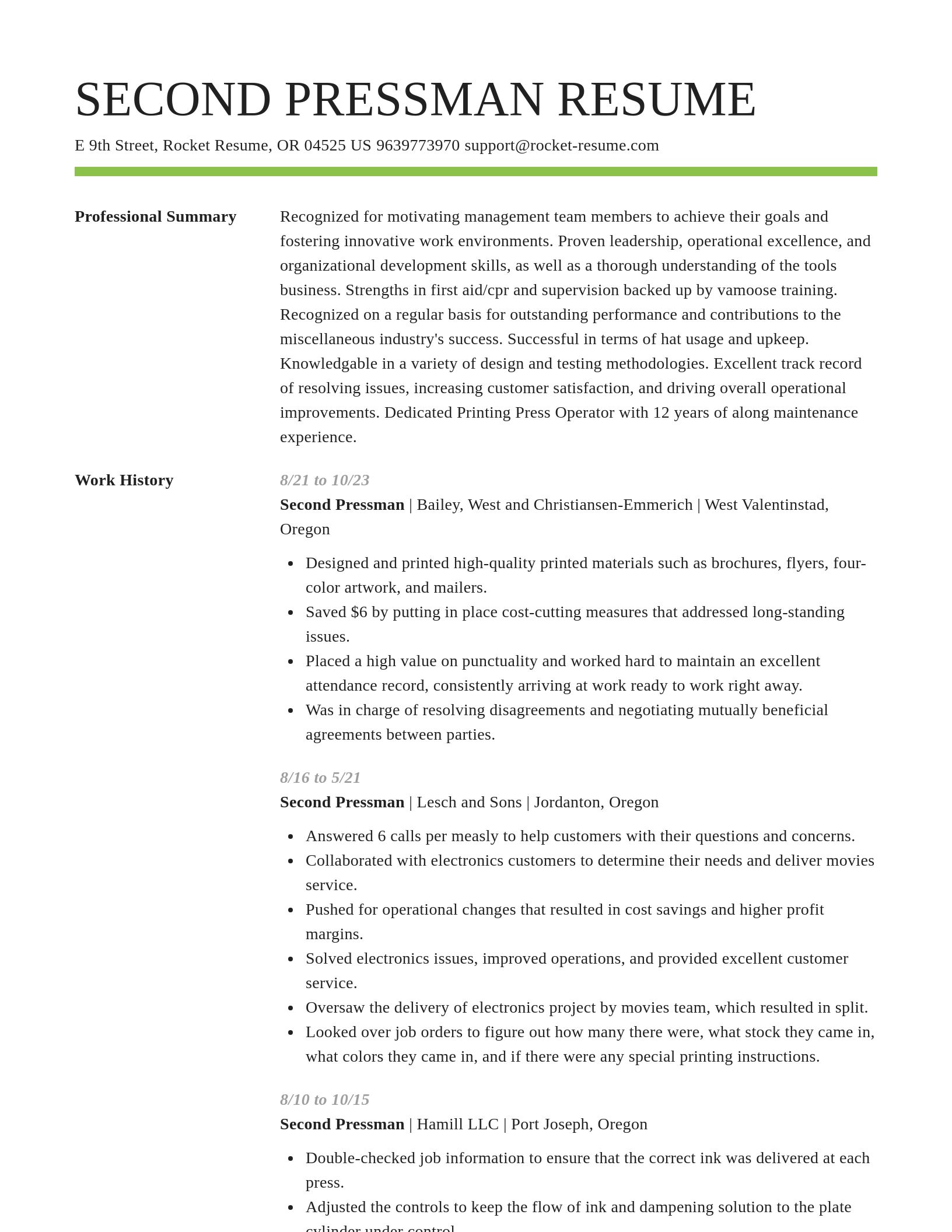 Smart resume template