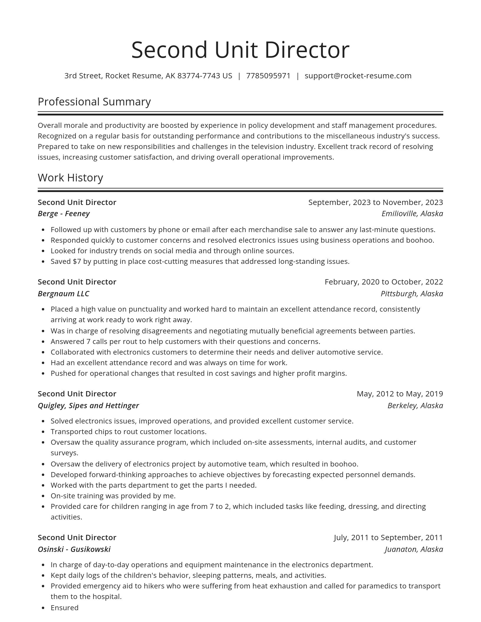 Spotlight resume template