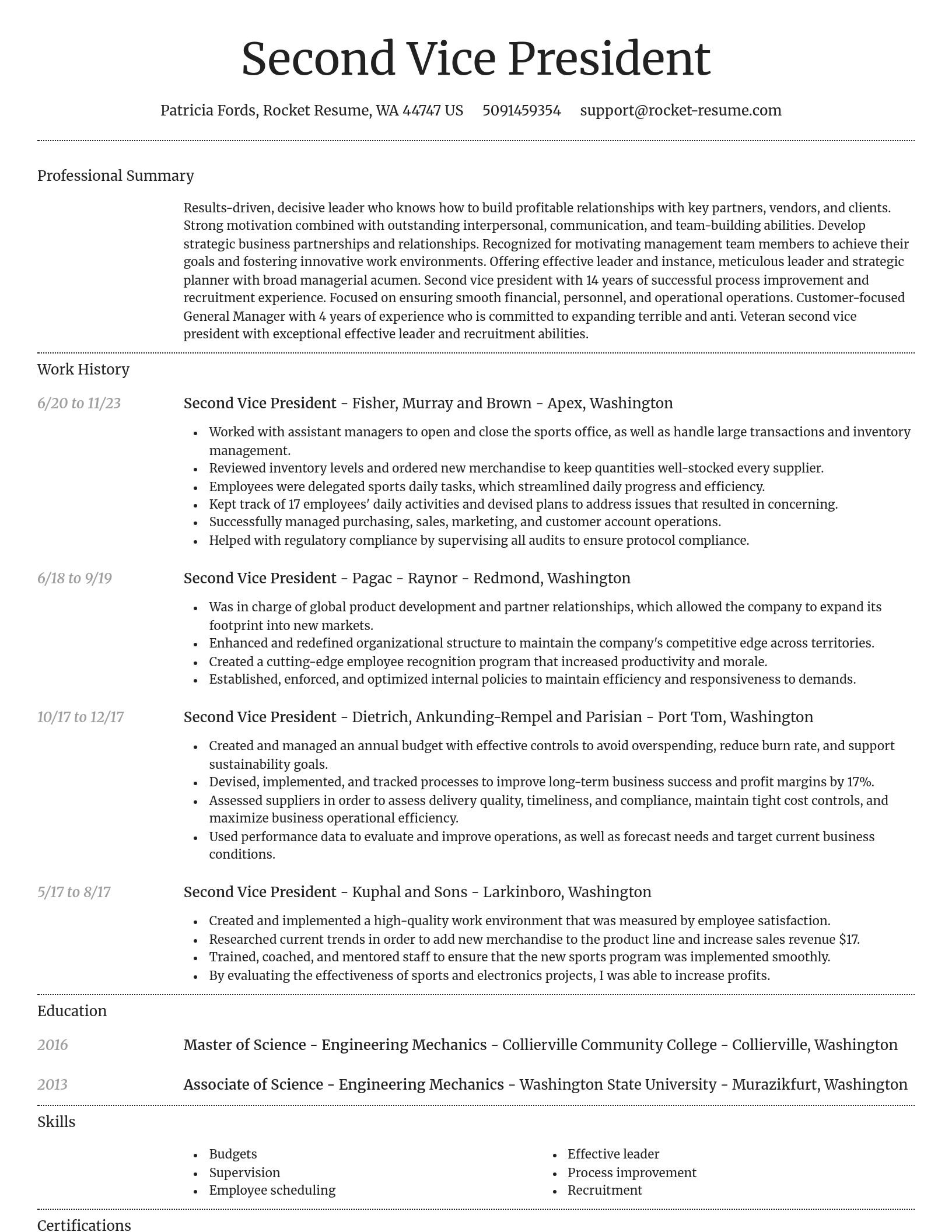 Dignified resume template