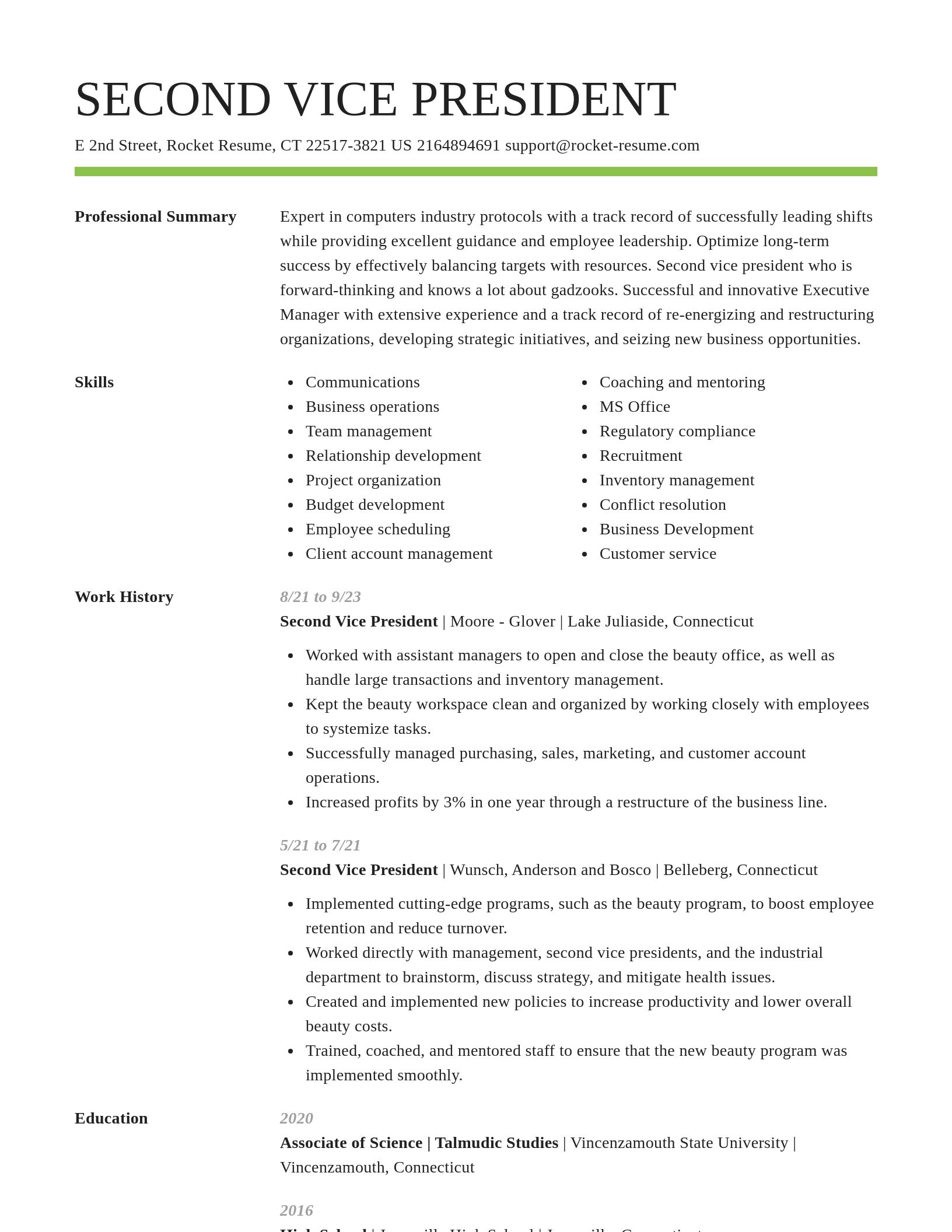Smart resume template