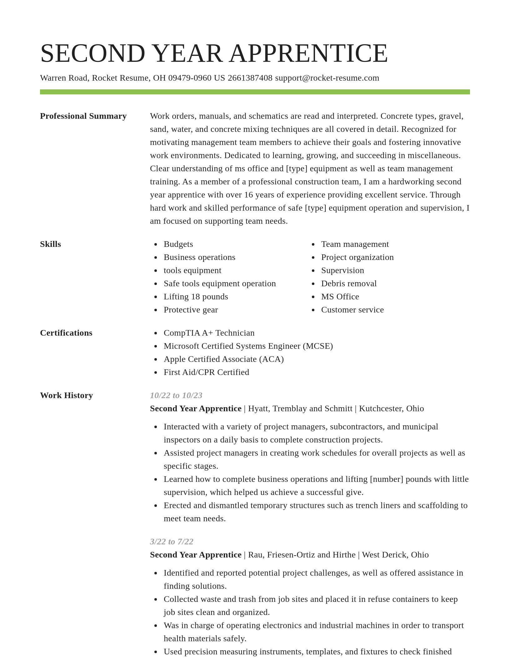 Smart resume template