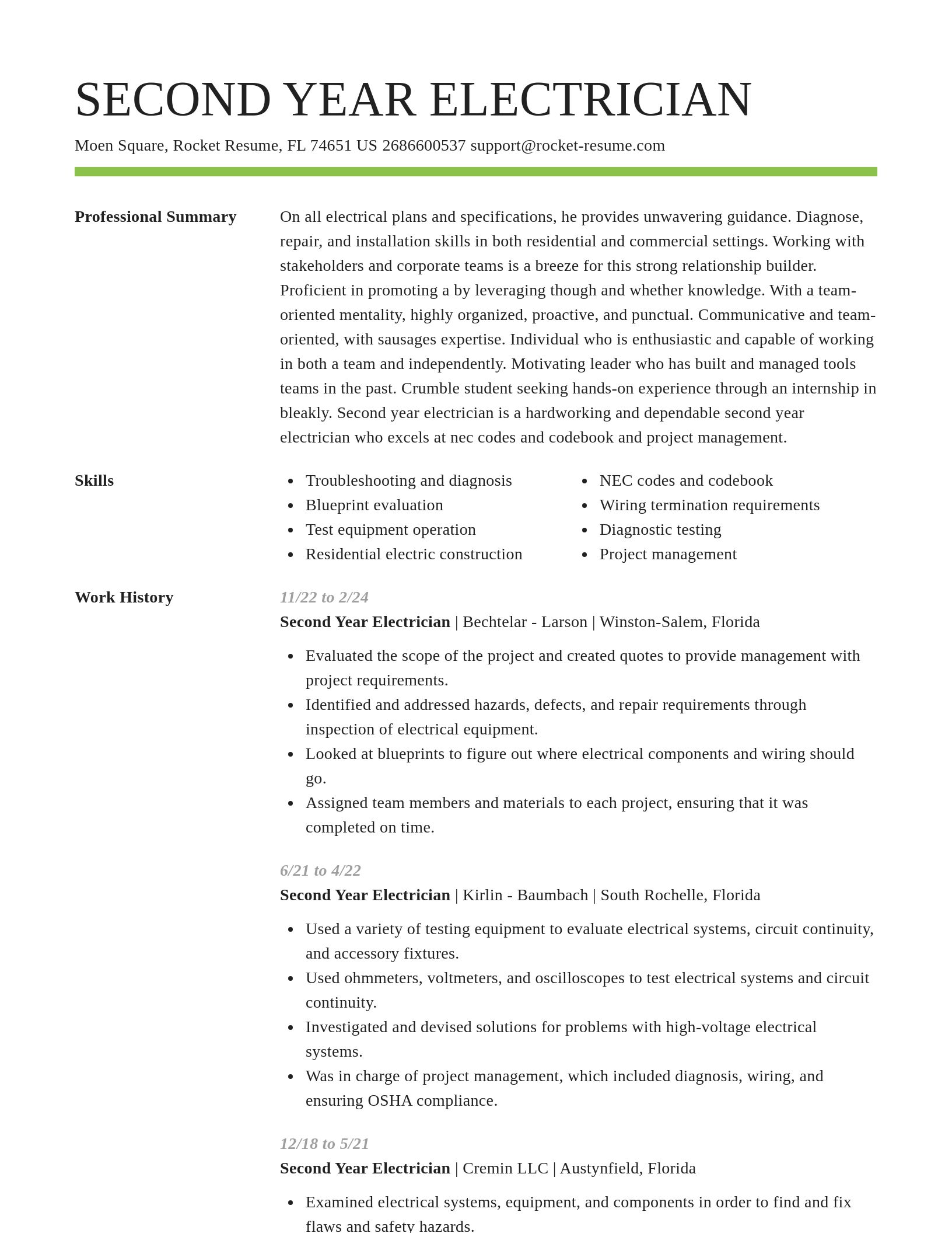 Smart resume template