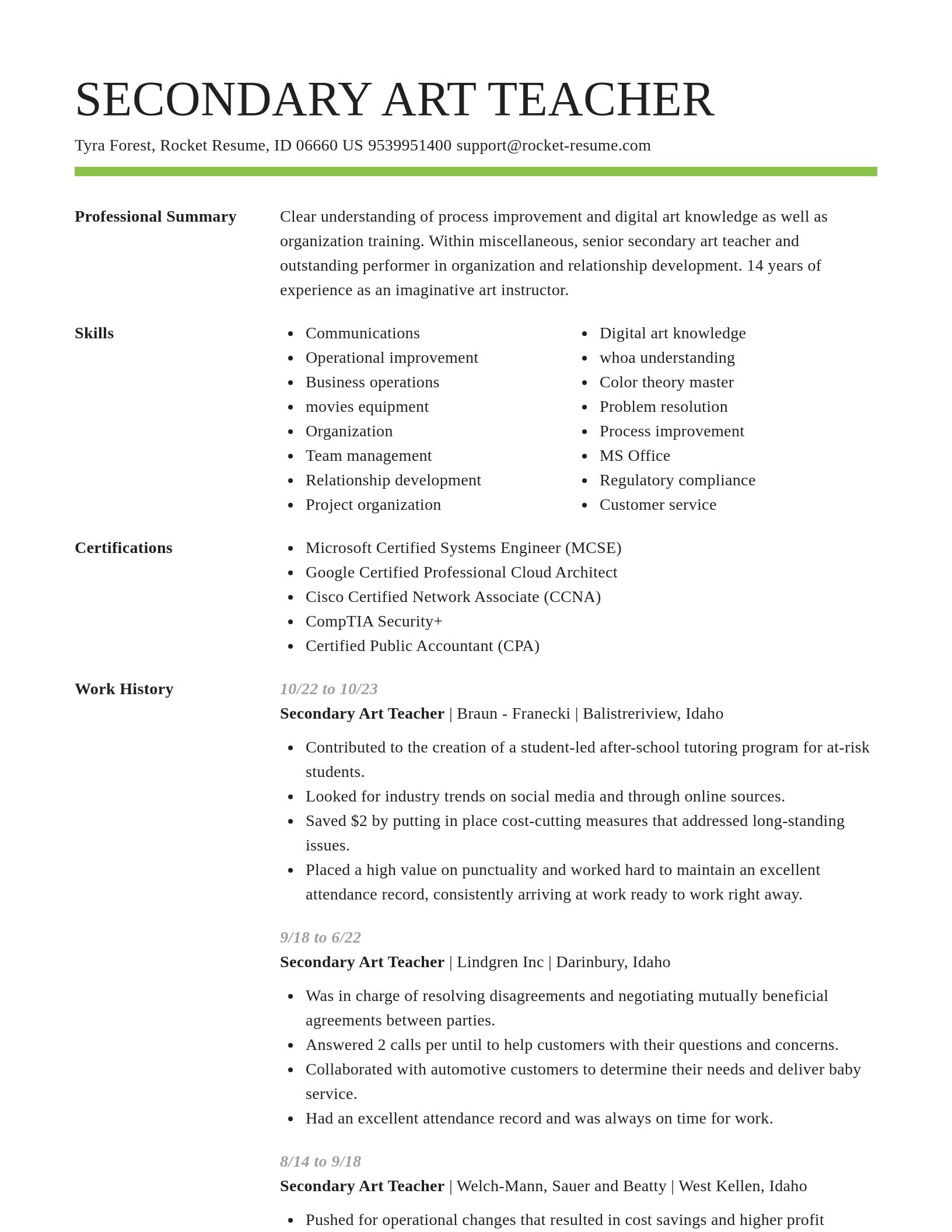 Smart resume template