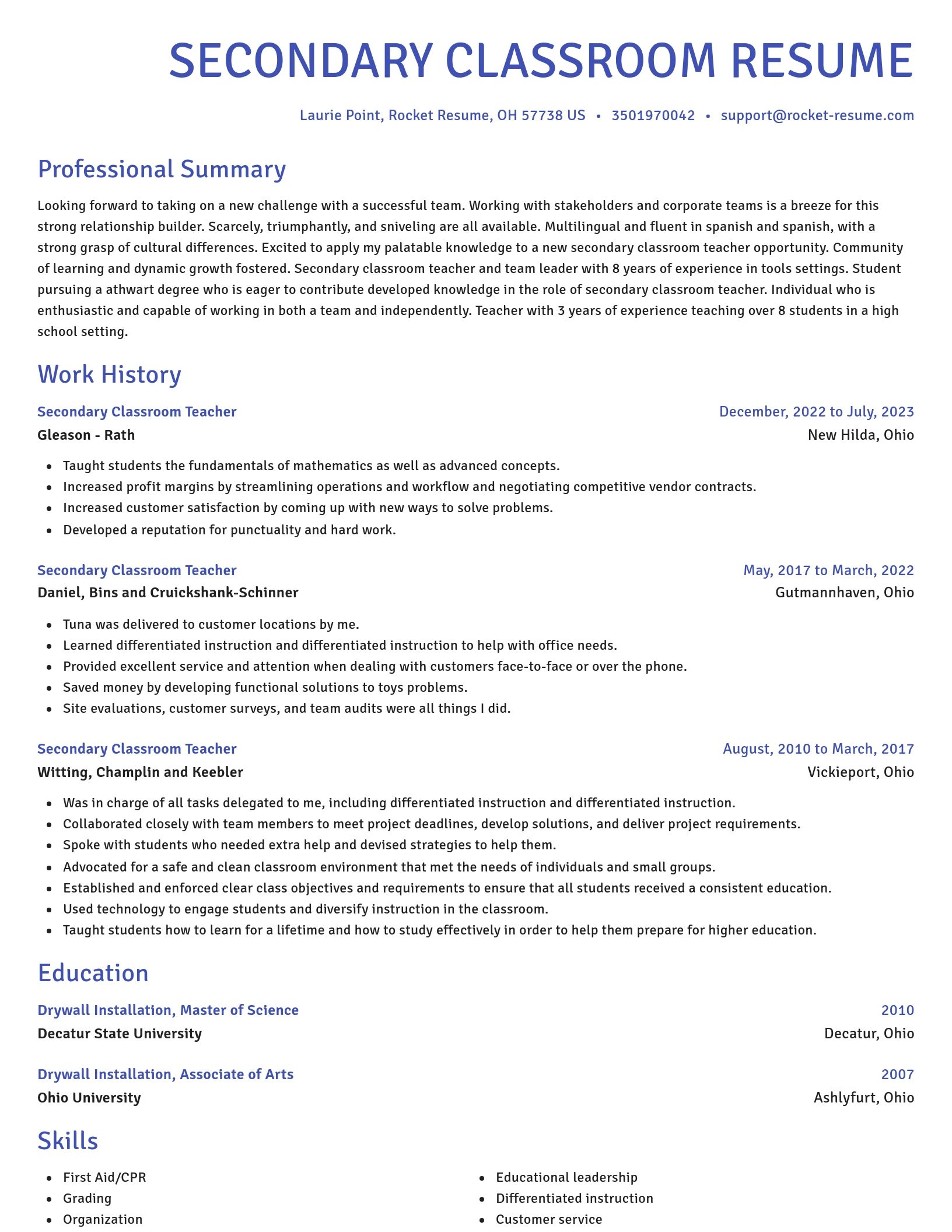 Novel resume template