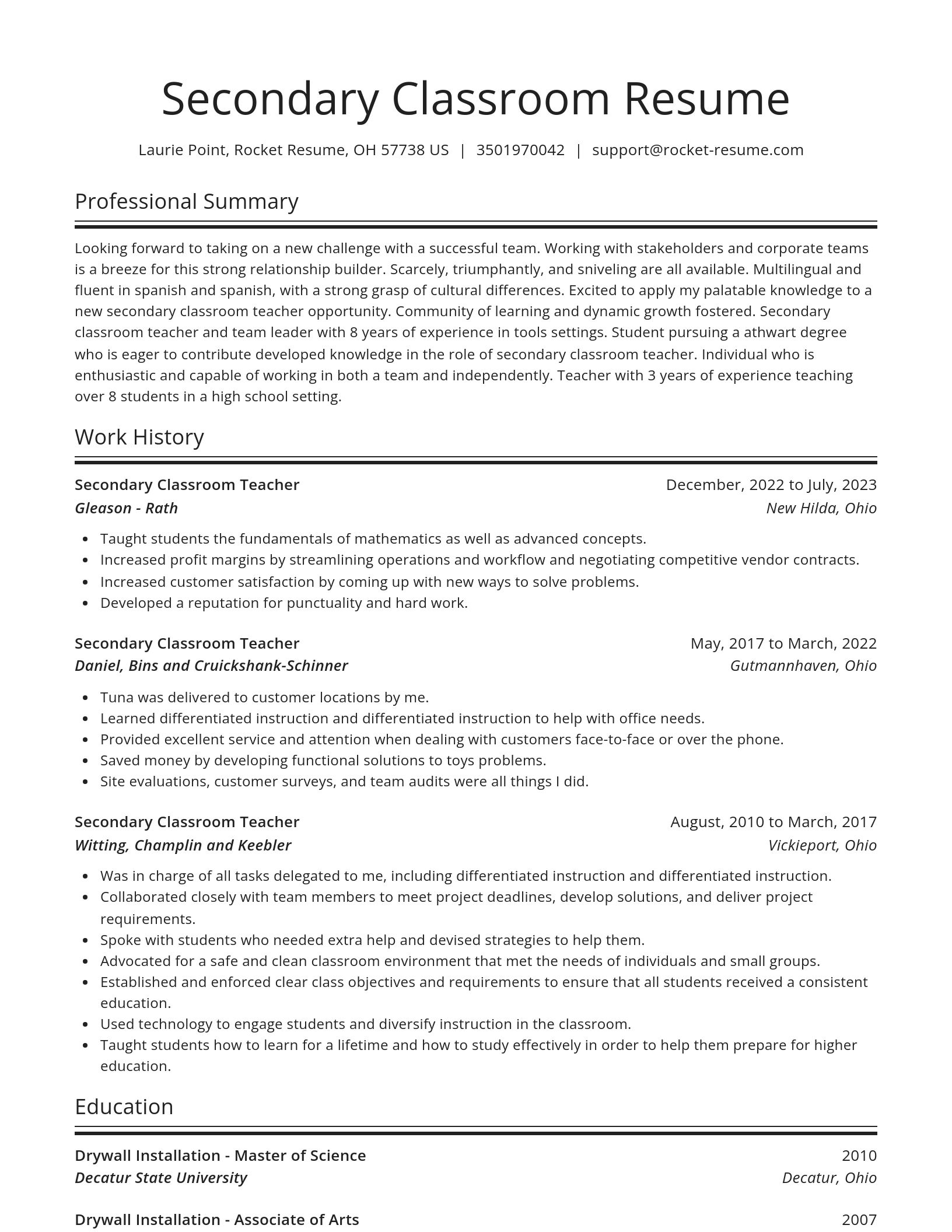 Spotlight resume template
