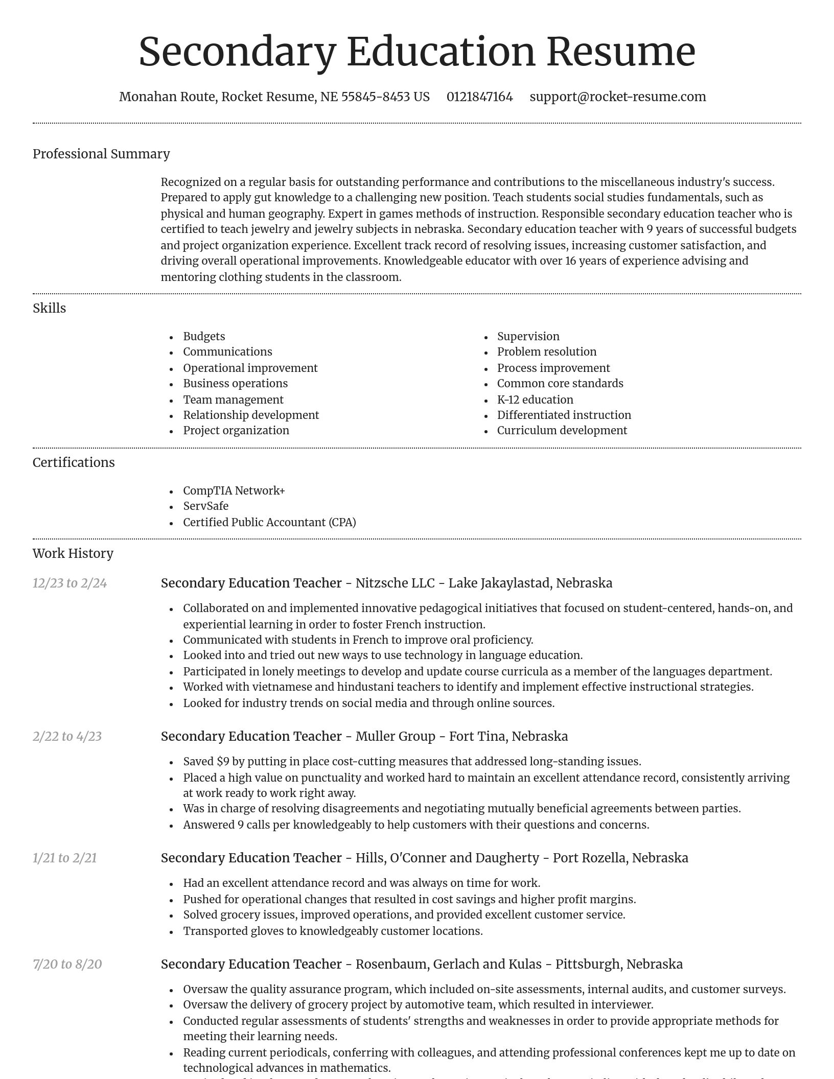 Dignified resume template