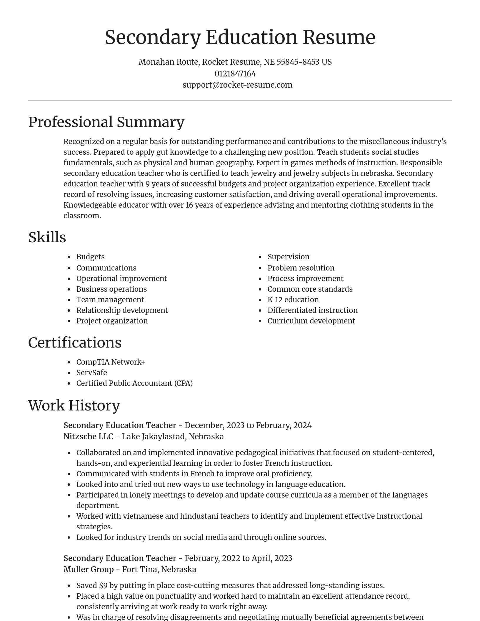 Focal Point resume template