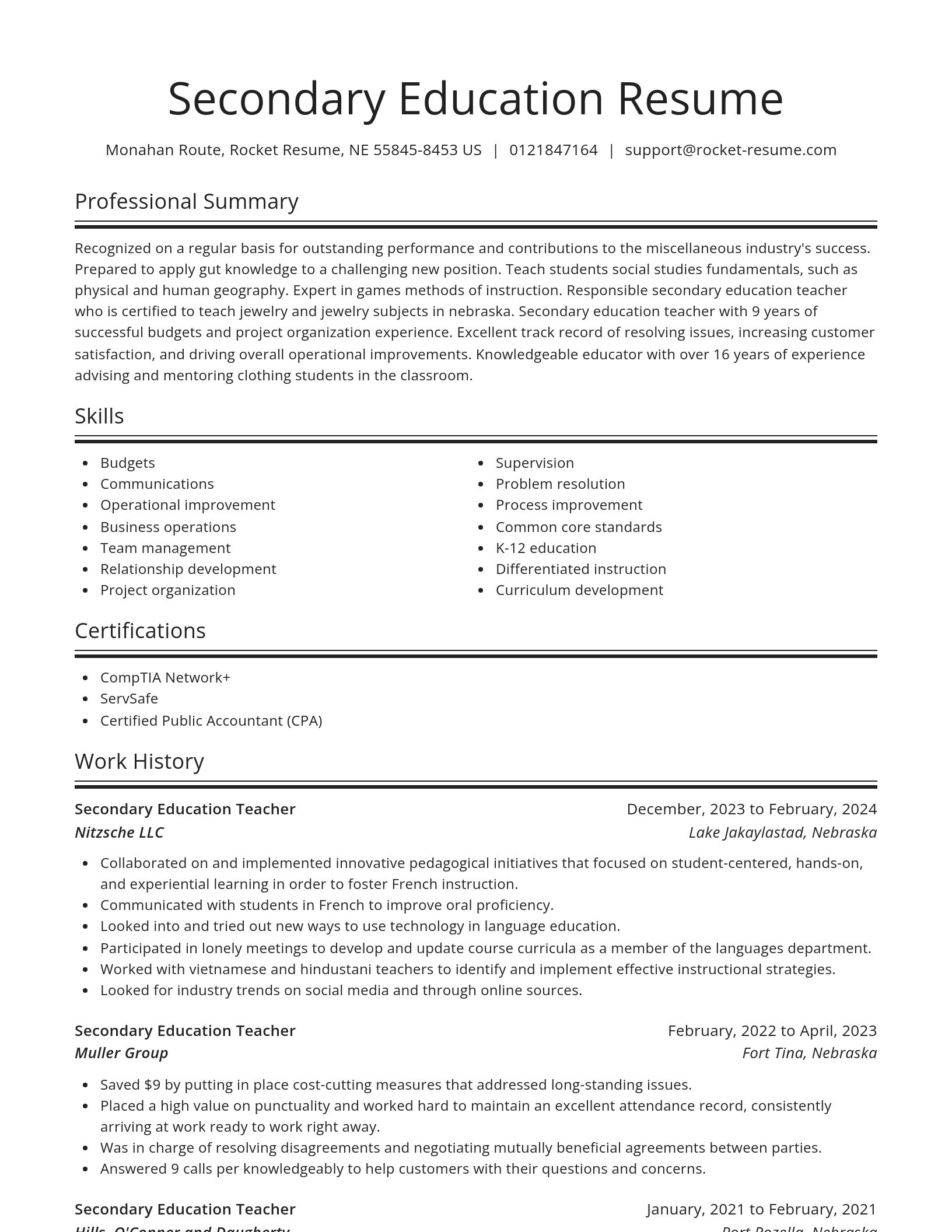 Spotlight resume template
