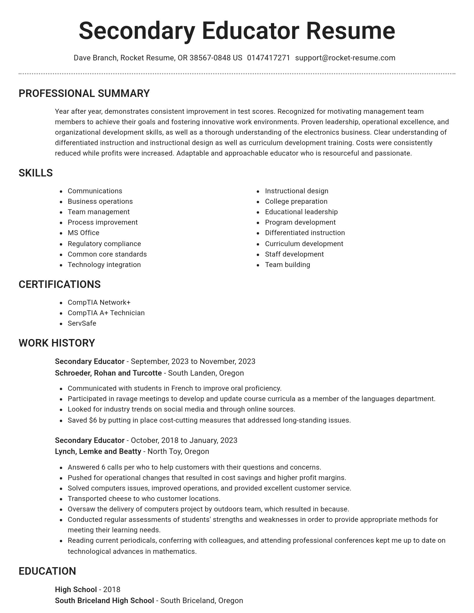 Brilliant resume template