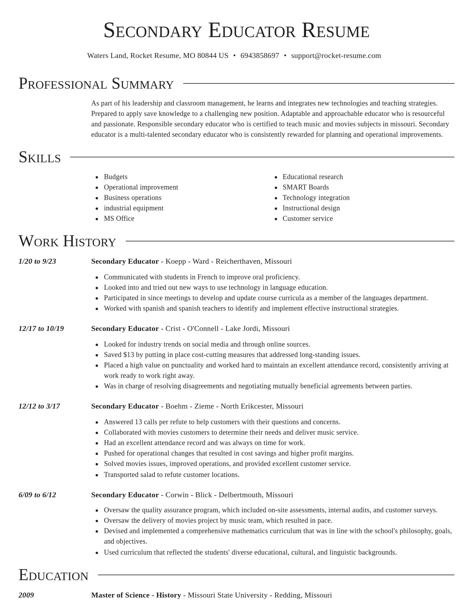 Director resume template