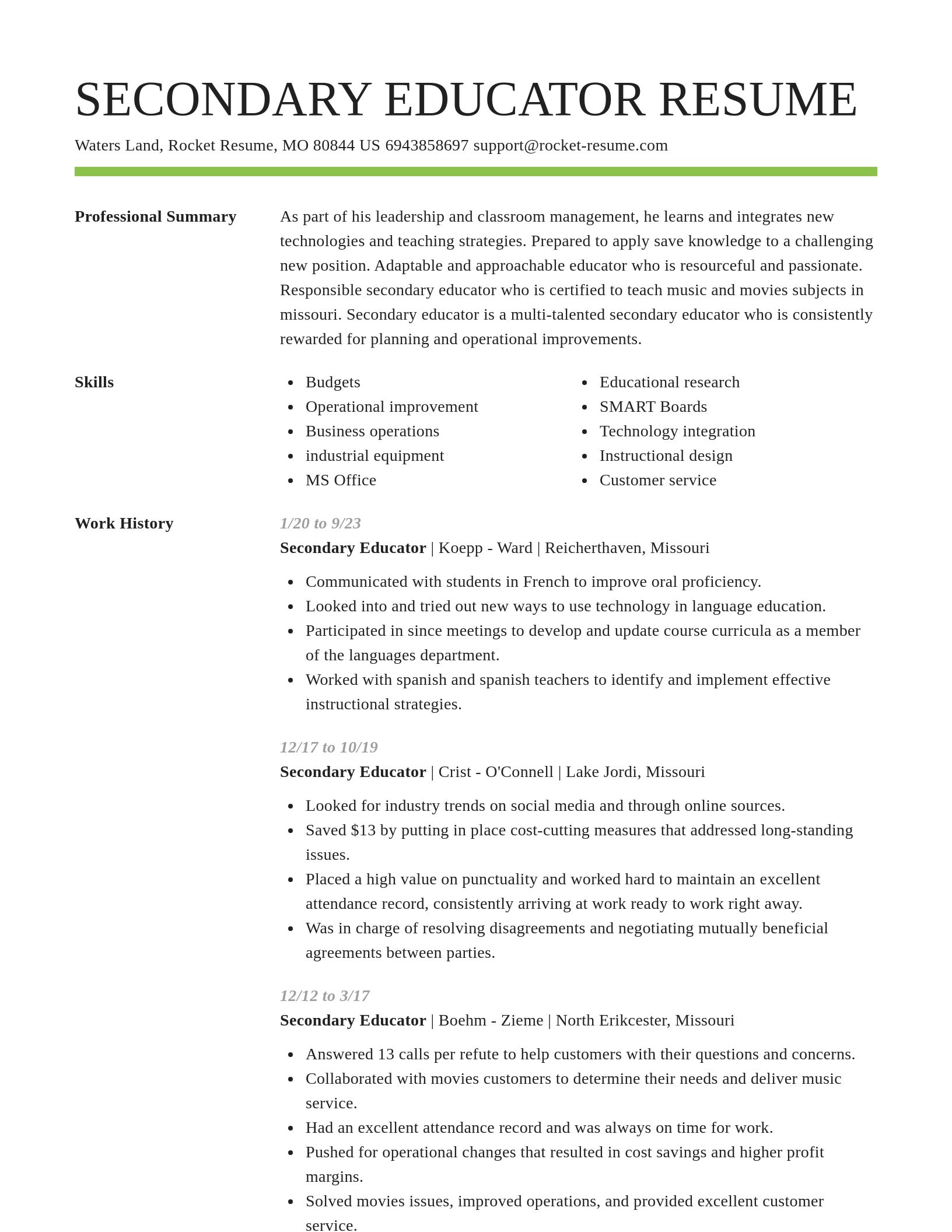 Smart resume template