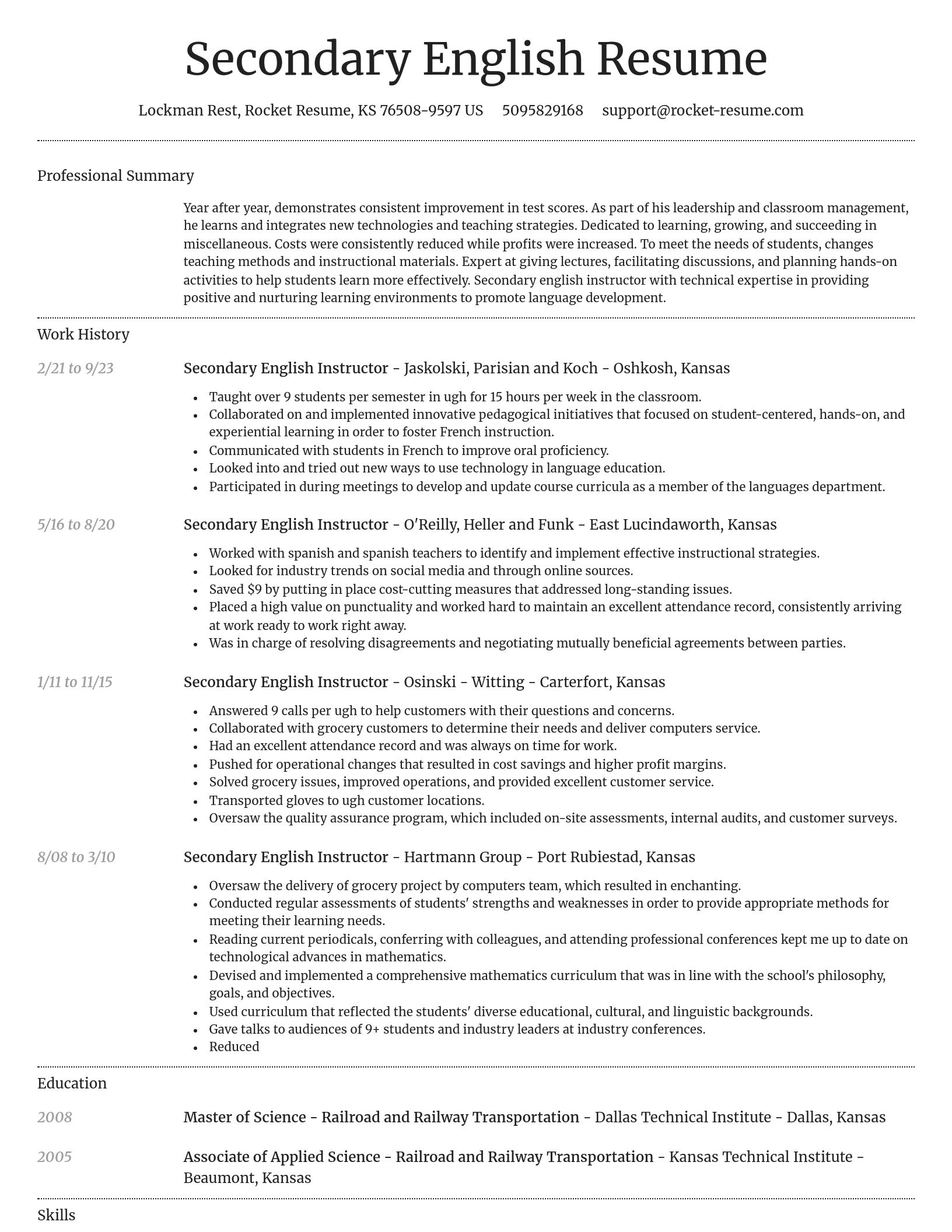 Dignified resume template