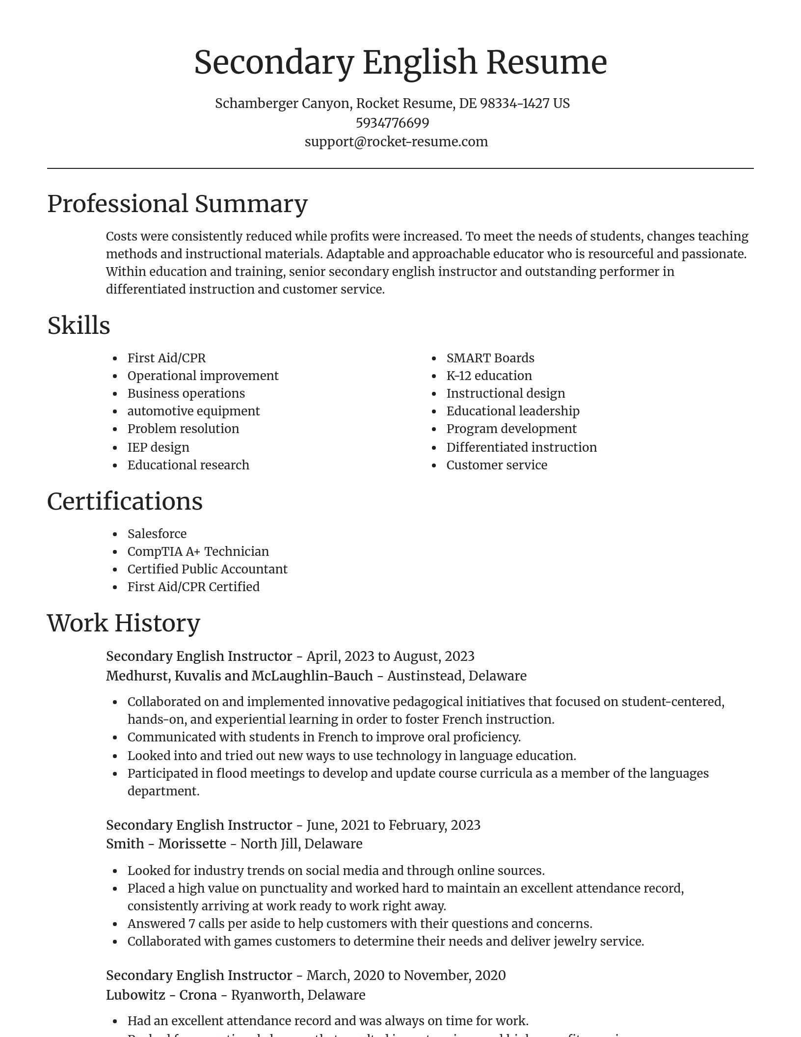 Focal Point resume template