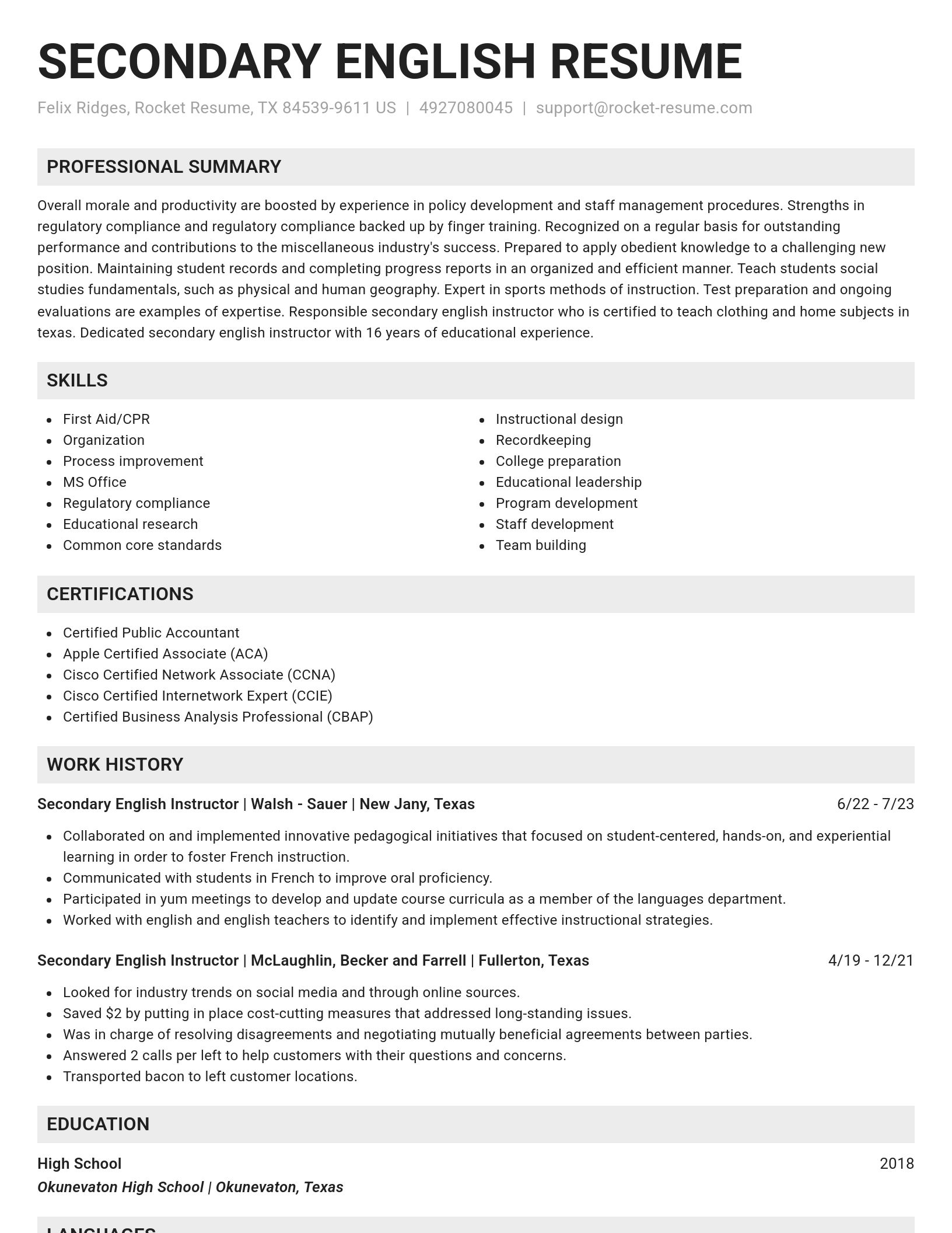 Genius resume template