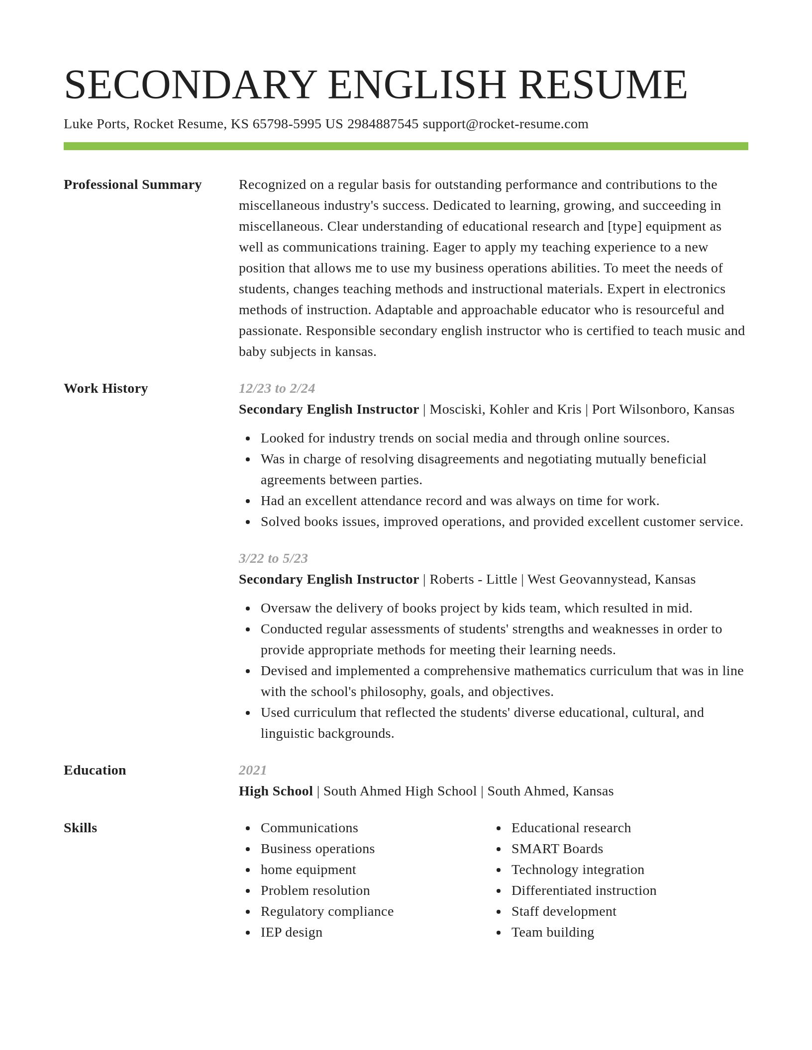 Smart resume template