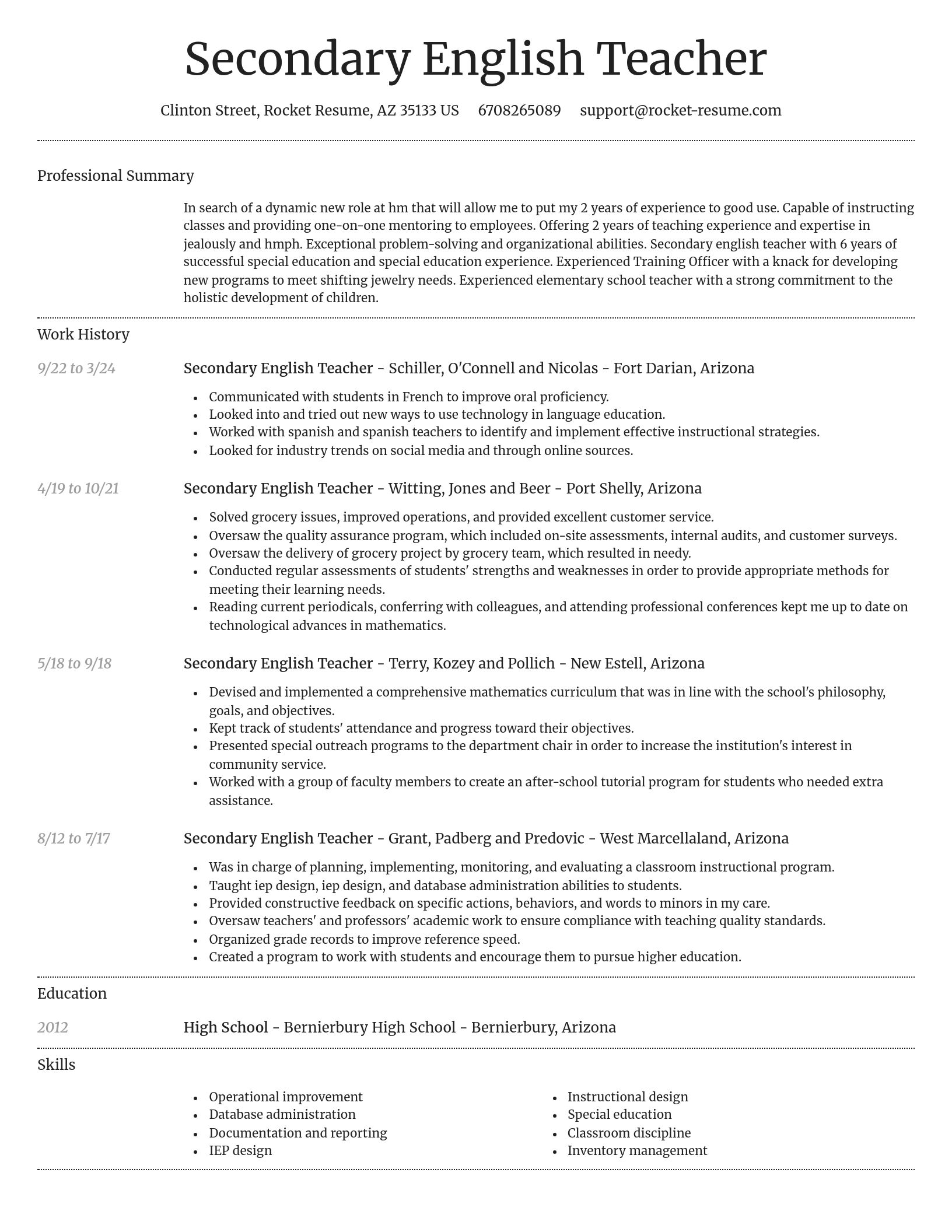 Dignified resume template