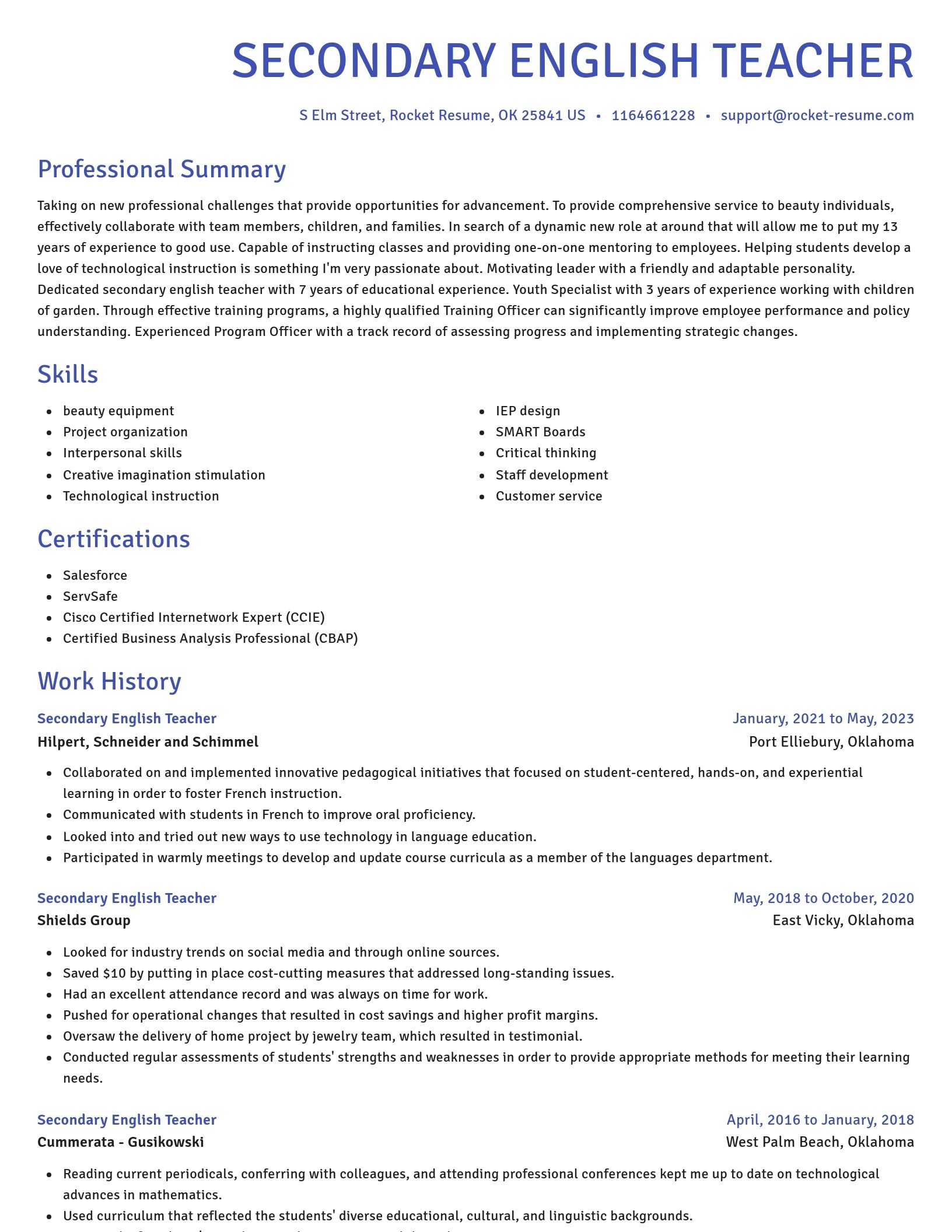 Novel resume template