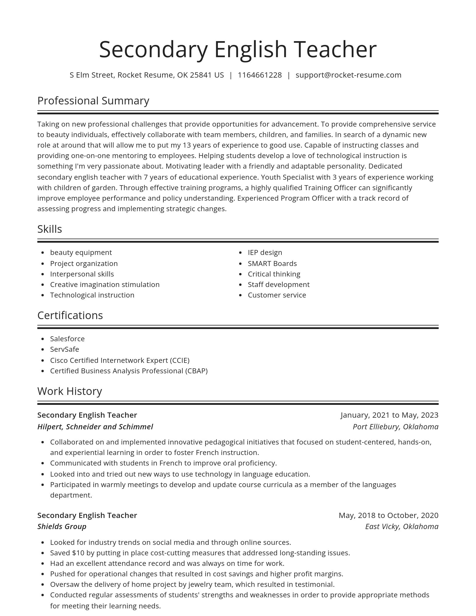 Spotlight resume template