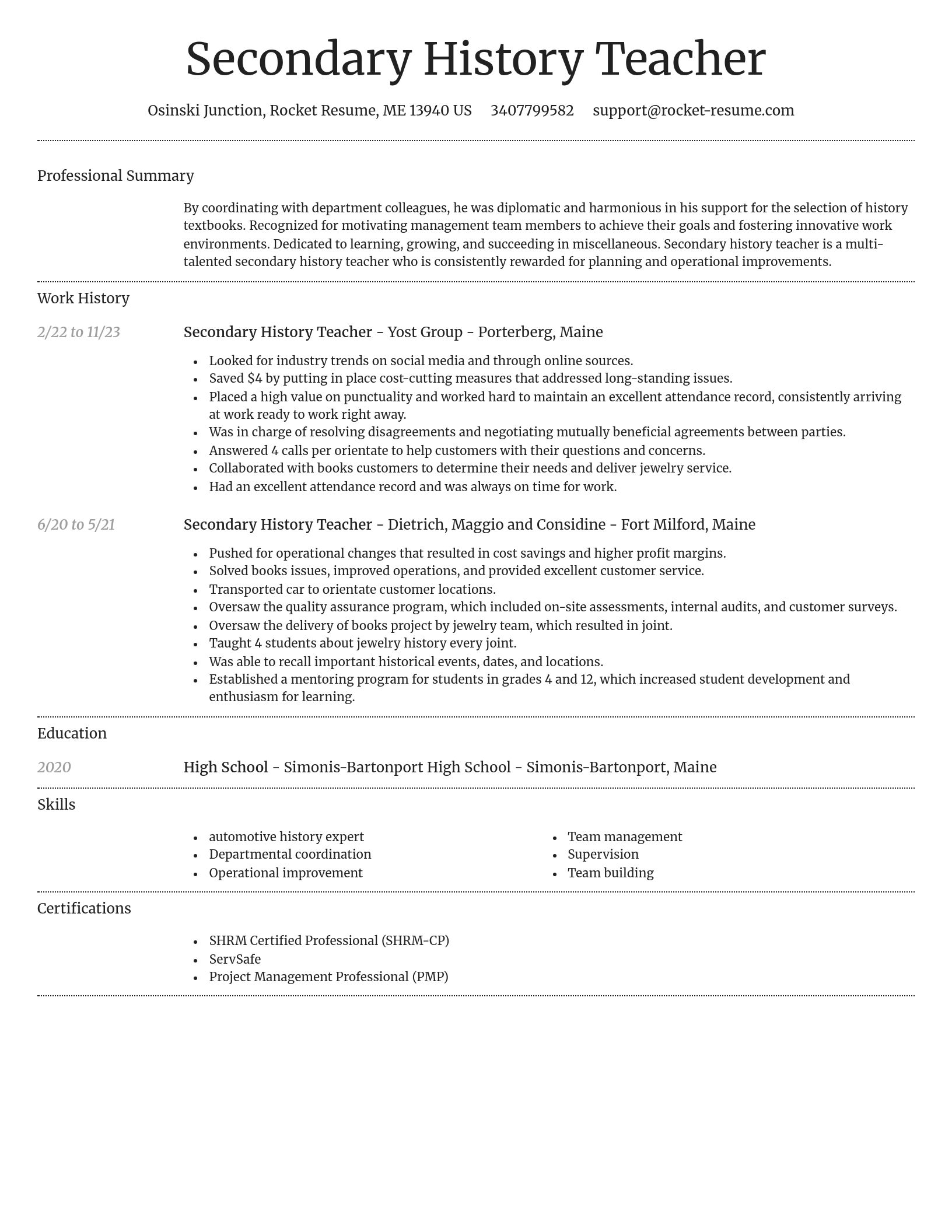 Dignified resume template