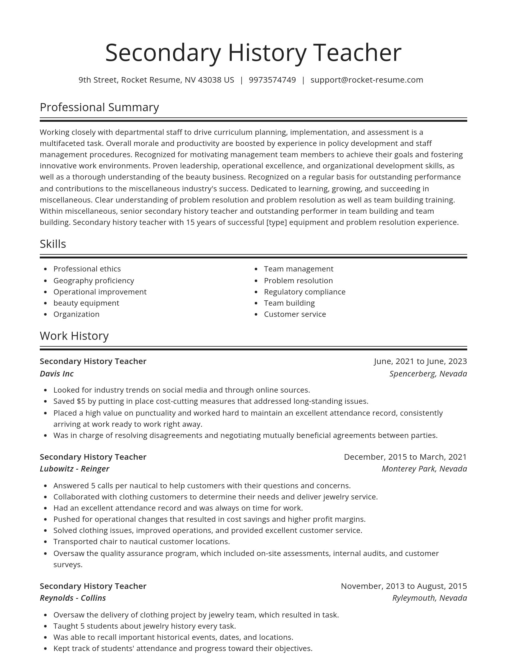 Spotlight resume template