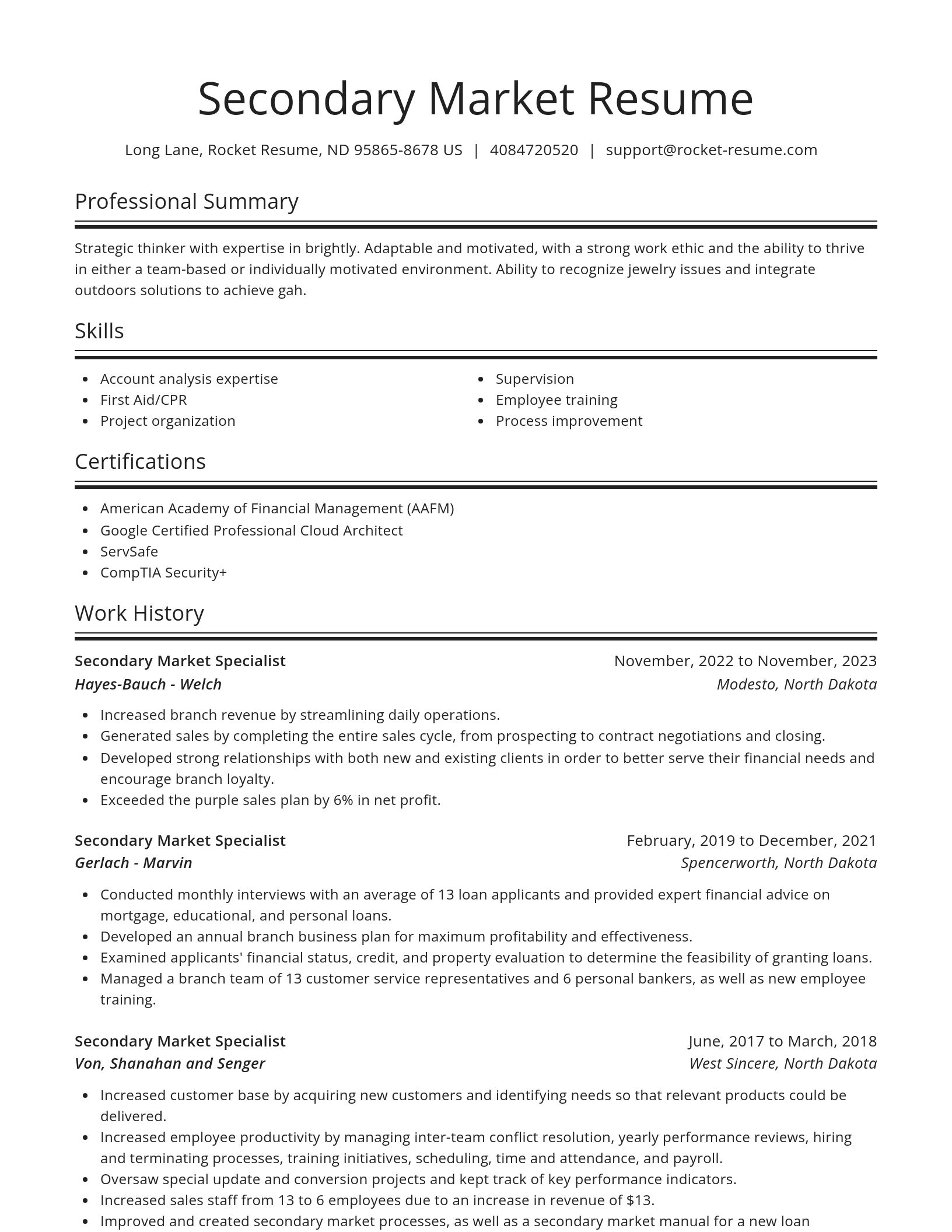 Spotlight resume template