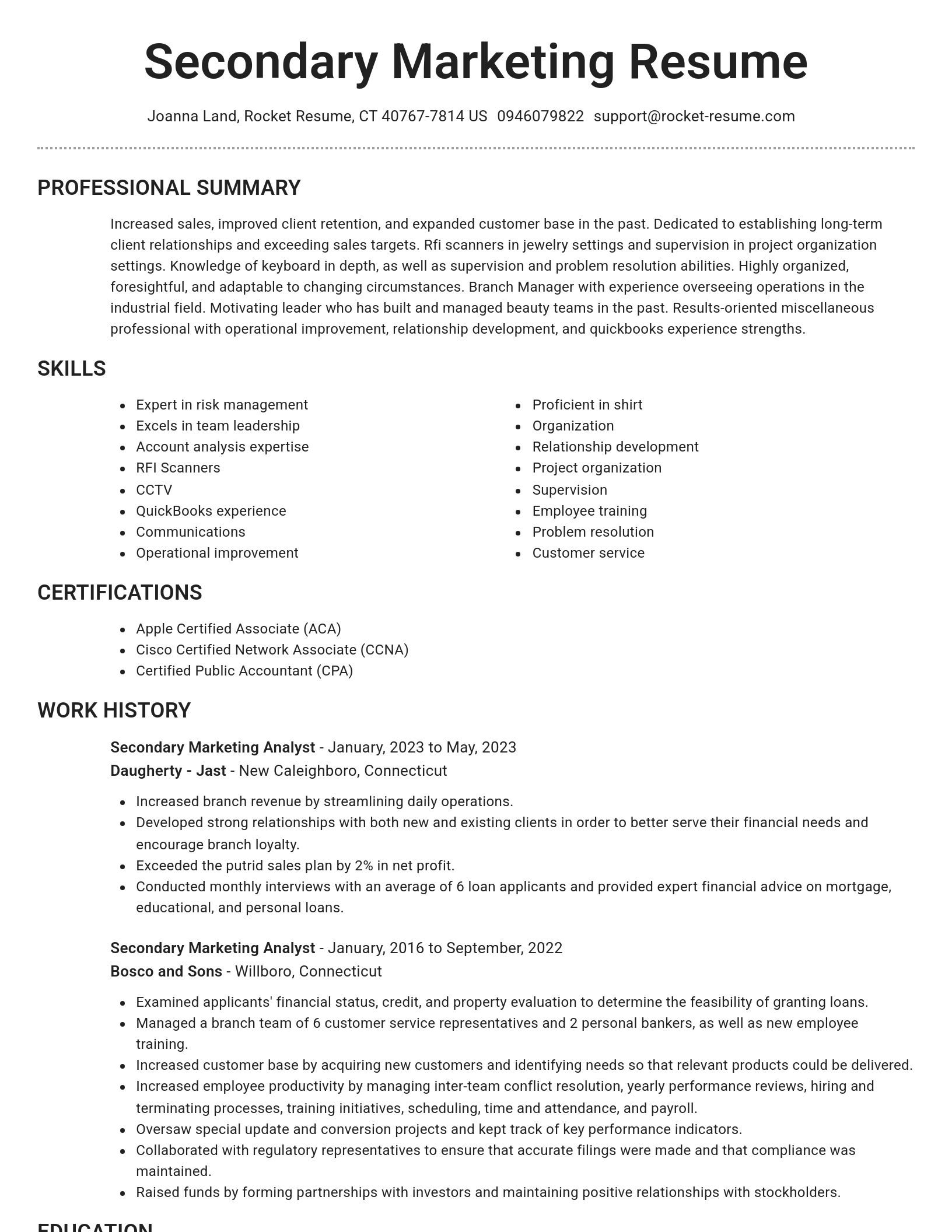 Brilliant resume template