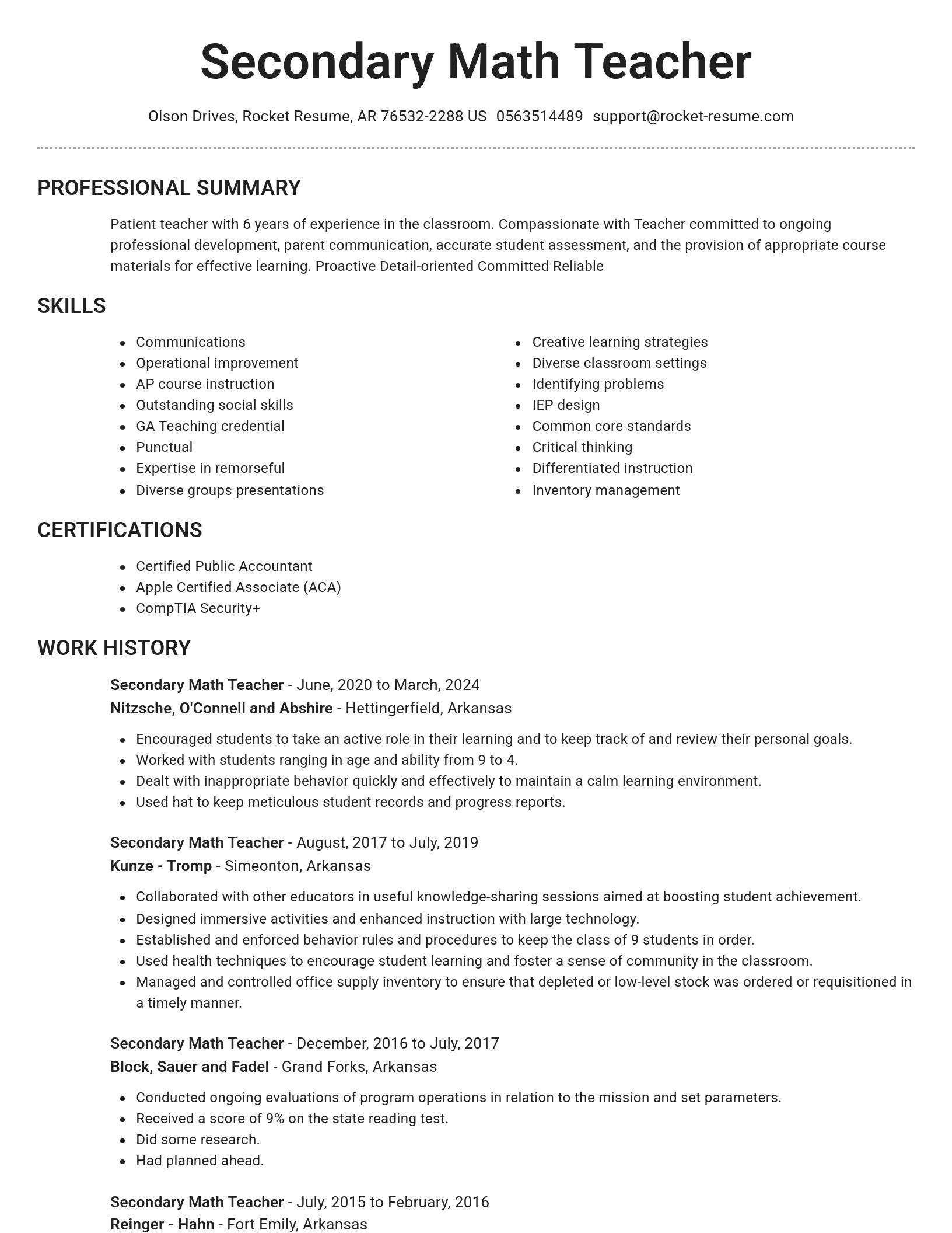 Brilliant resume template
