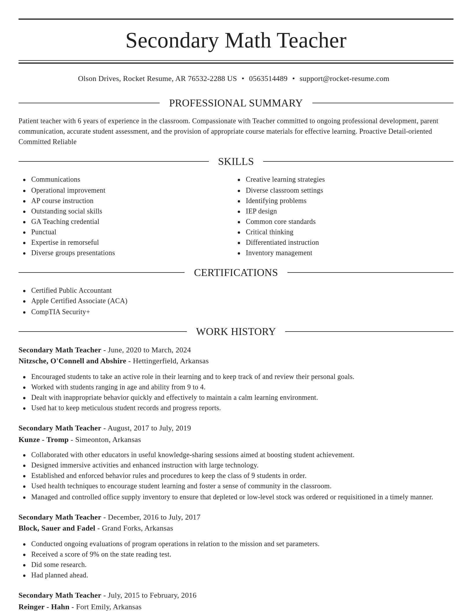 Elegant resume template