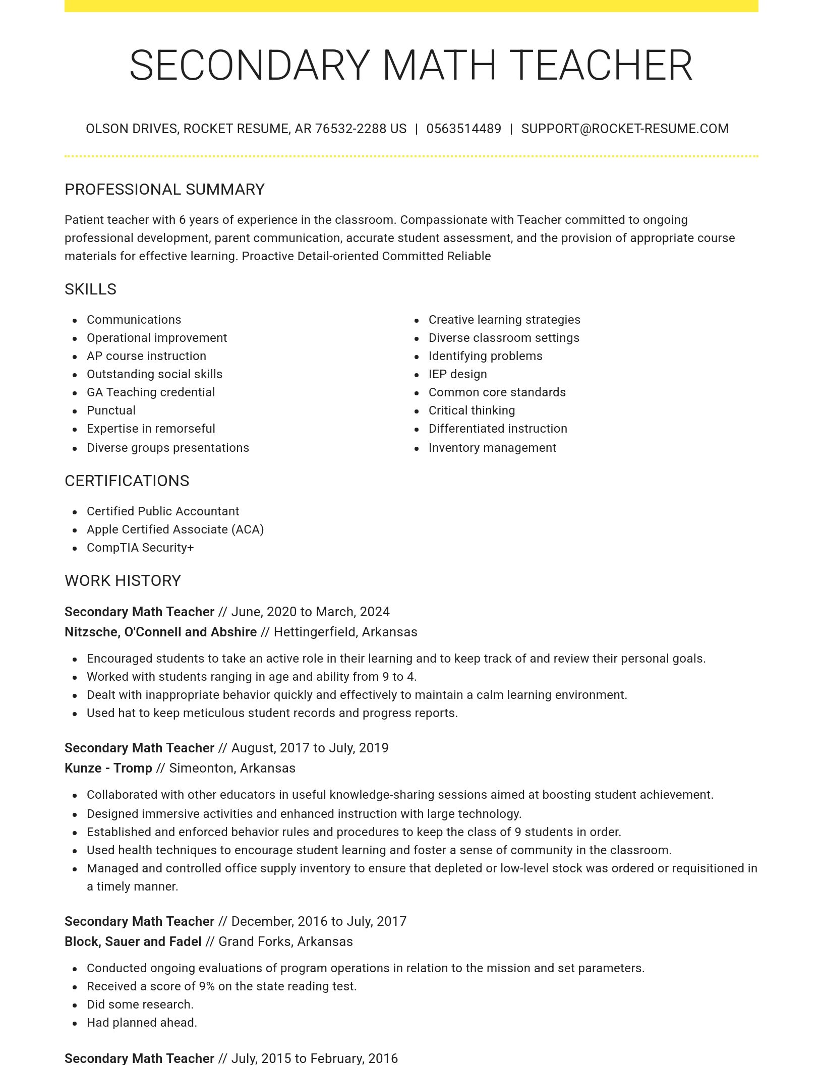 Grand resume template