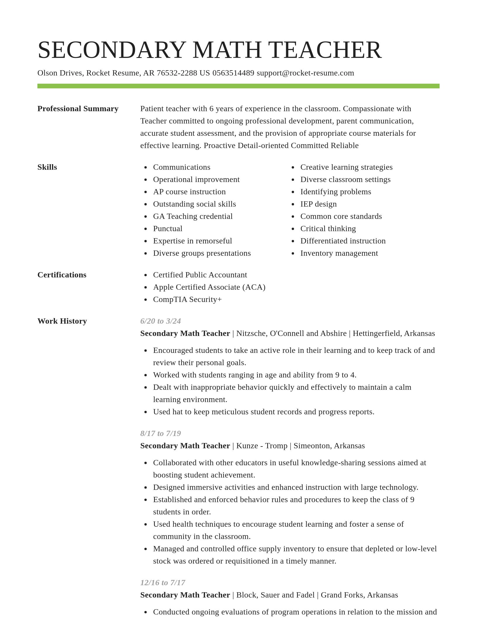 Smart resume template