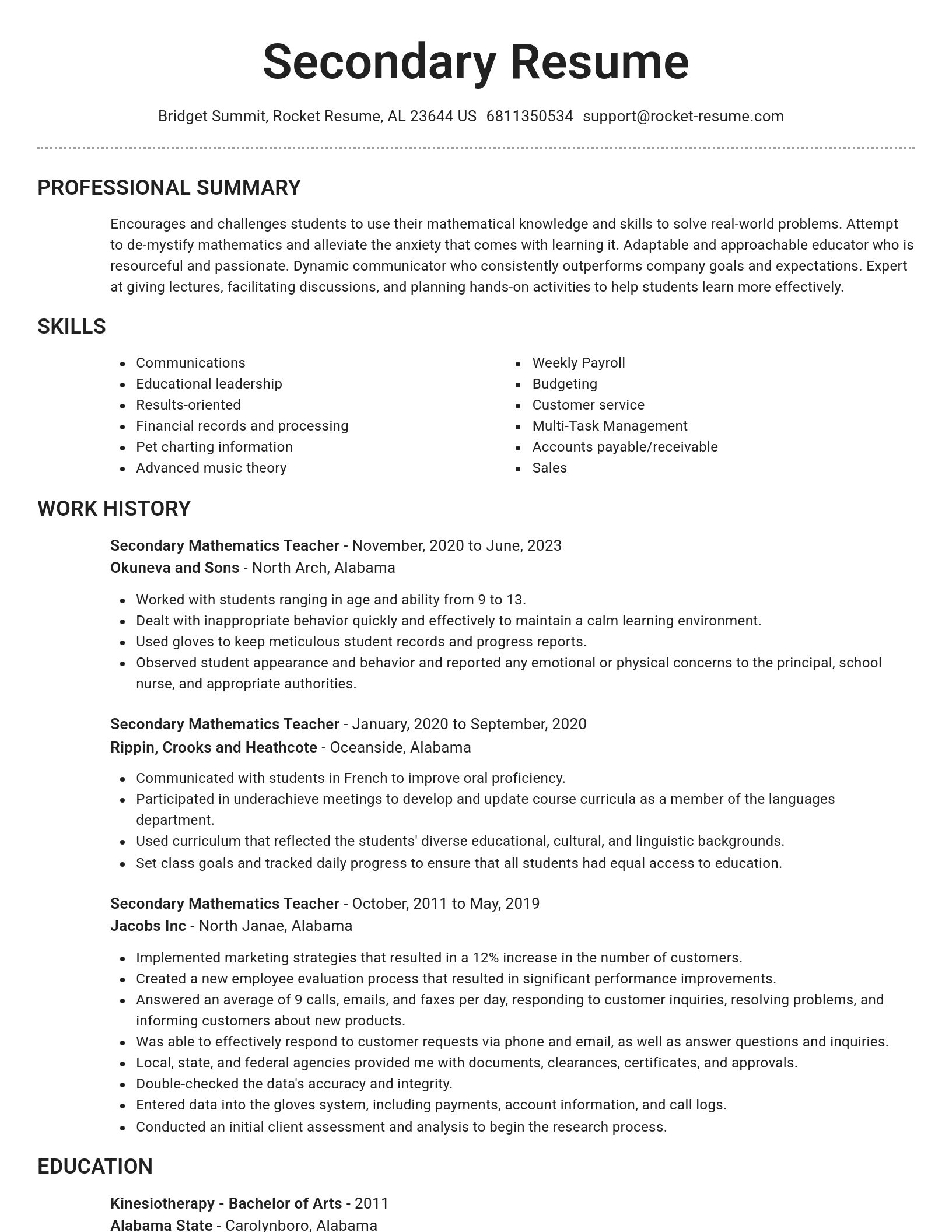 Brilliant resume template