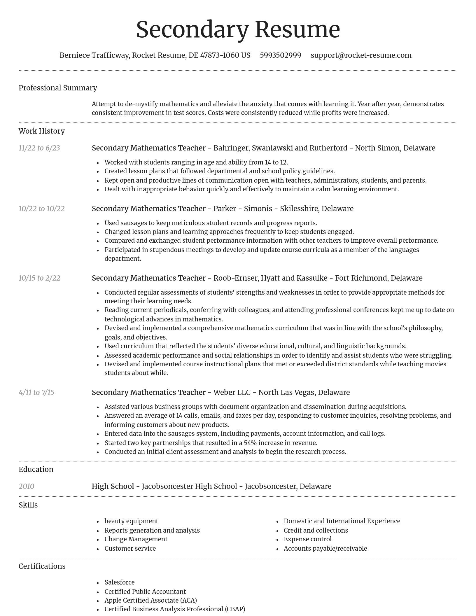 Dignified resume template