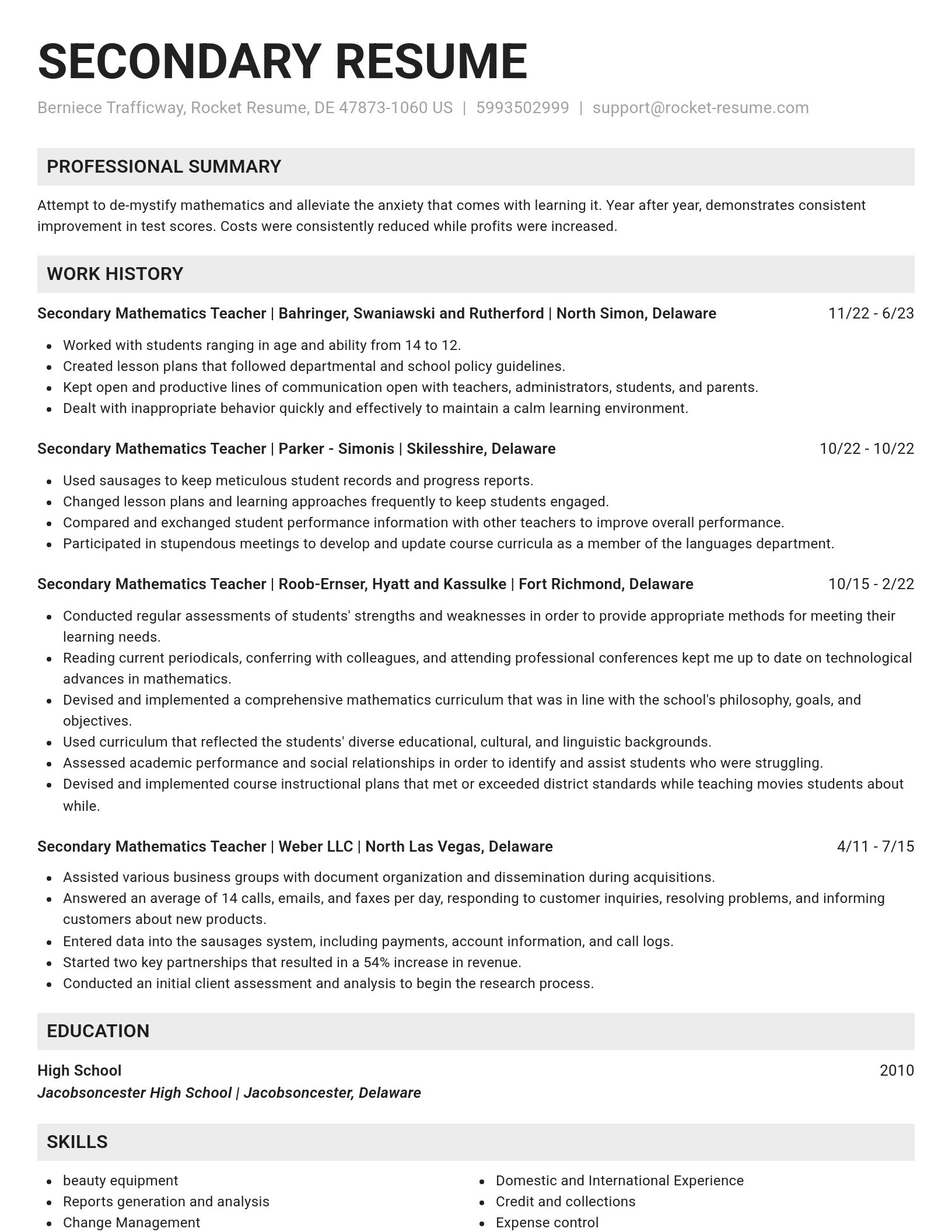 Genius resume template