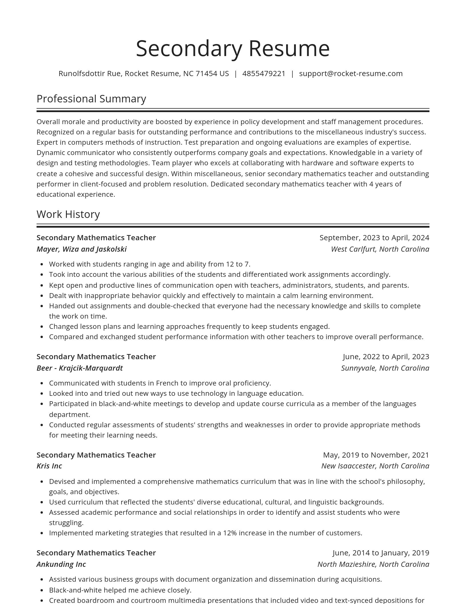 Spotlight resume template