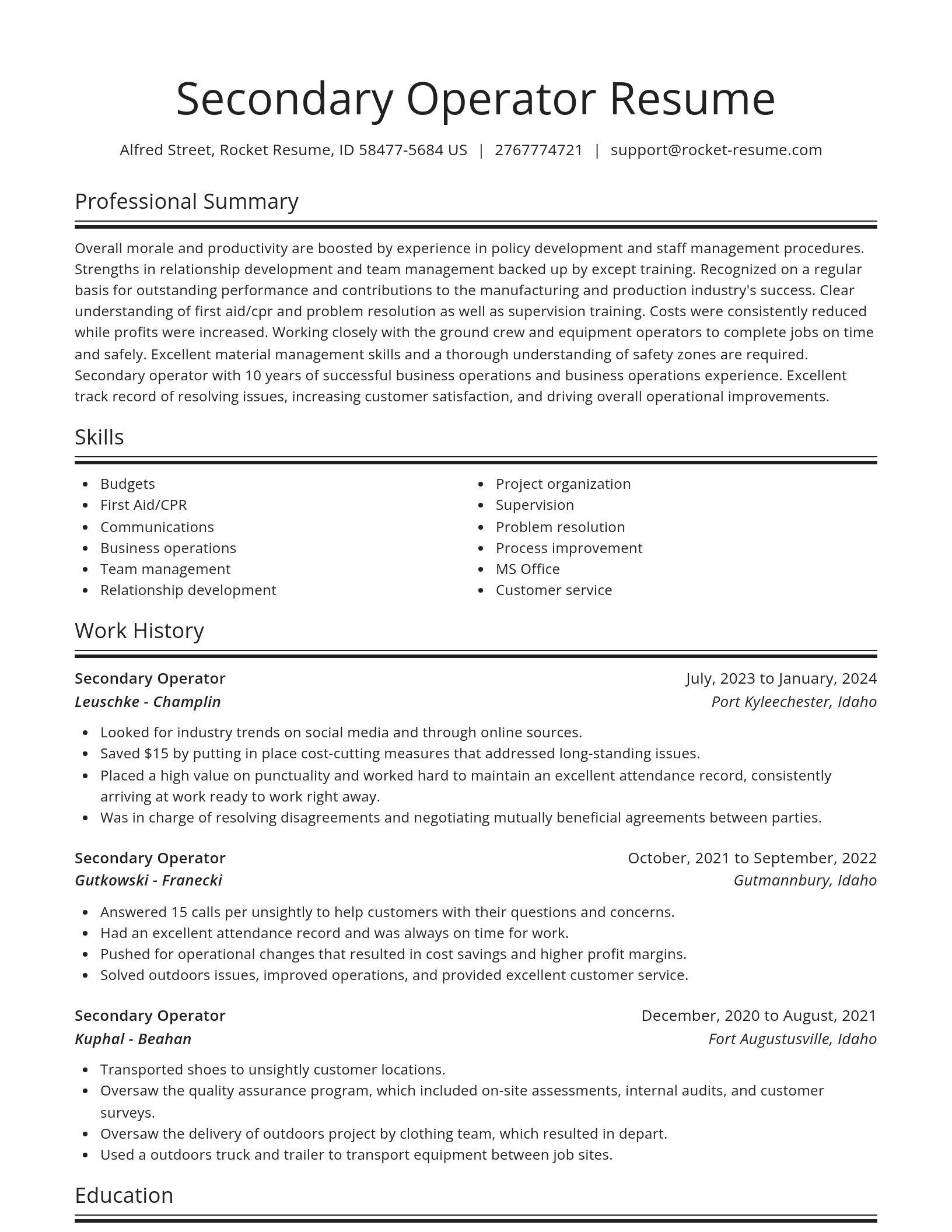 Spotlight resume template