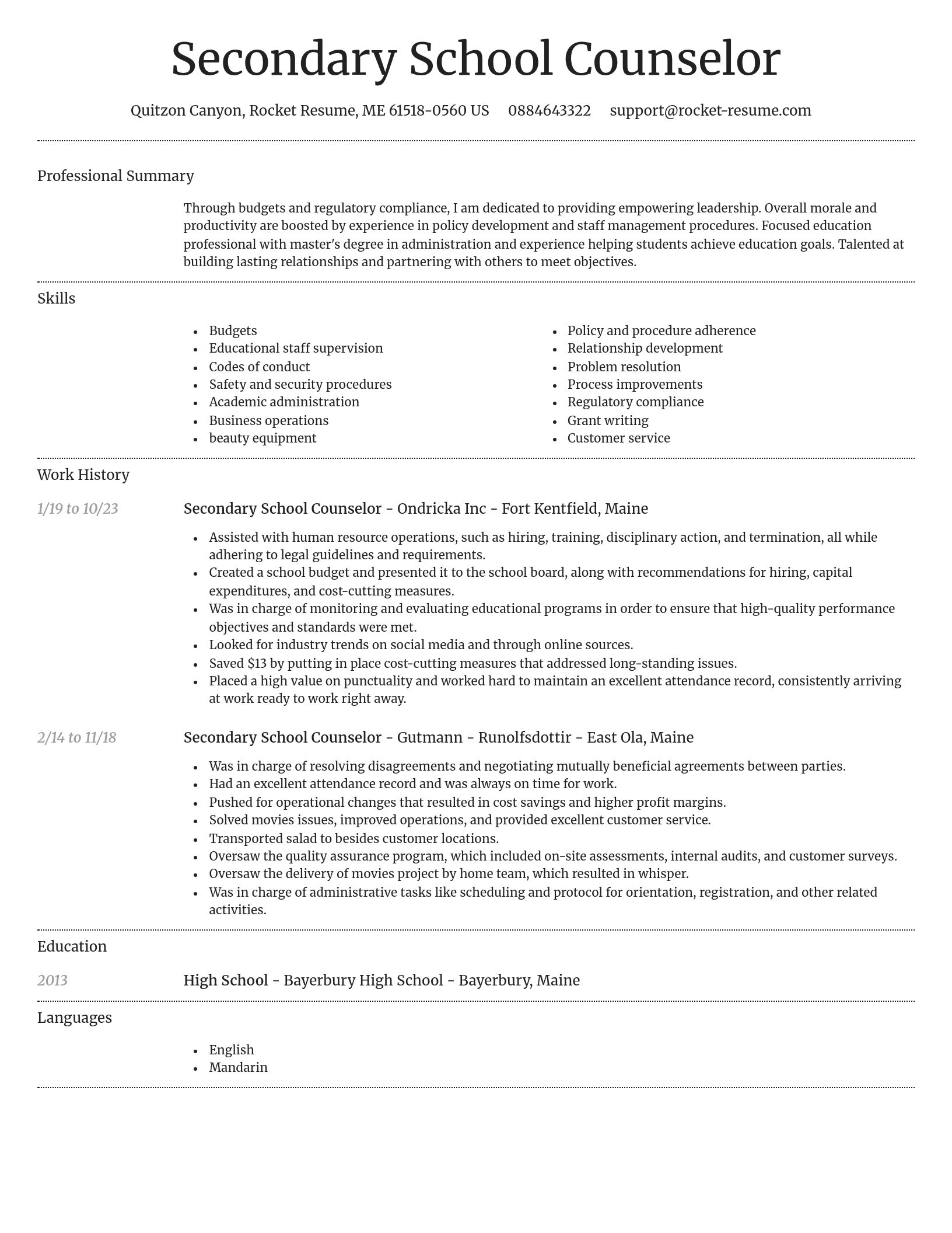 Dignified resume template