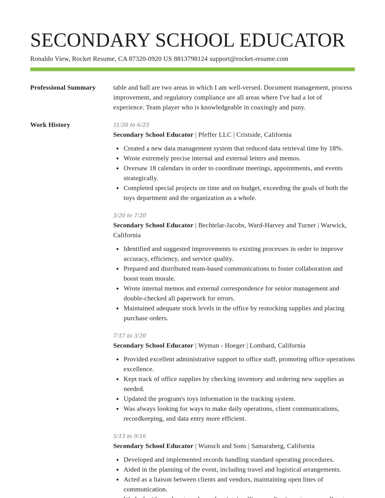Smart resume template