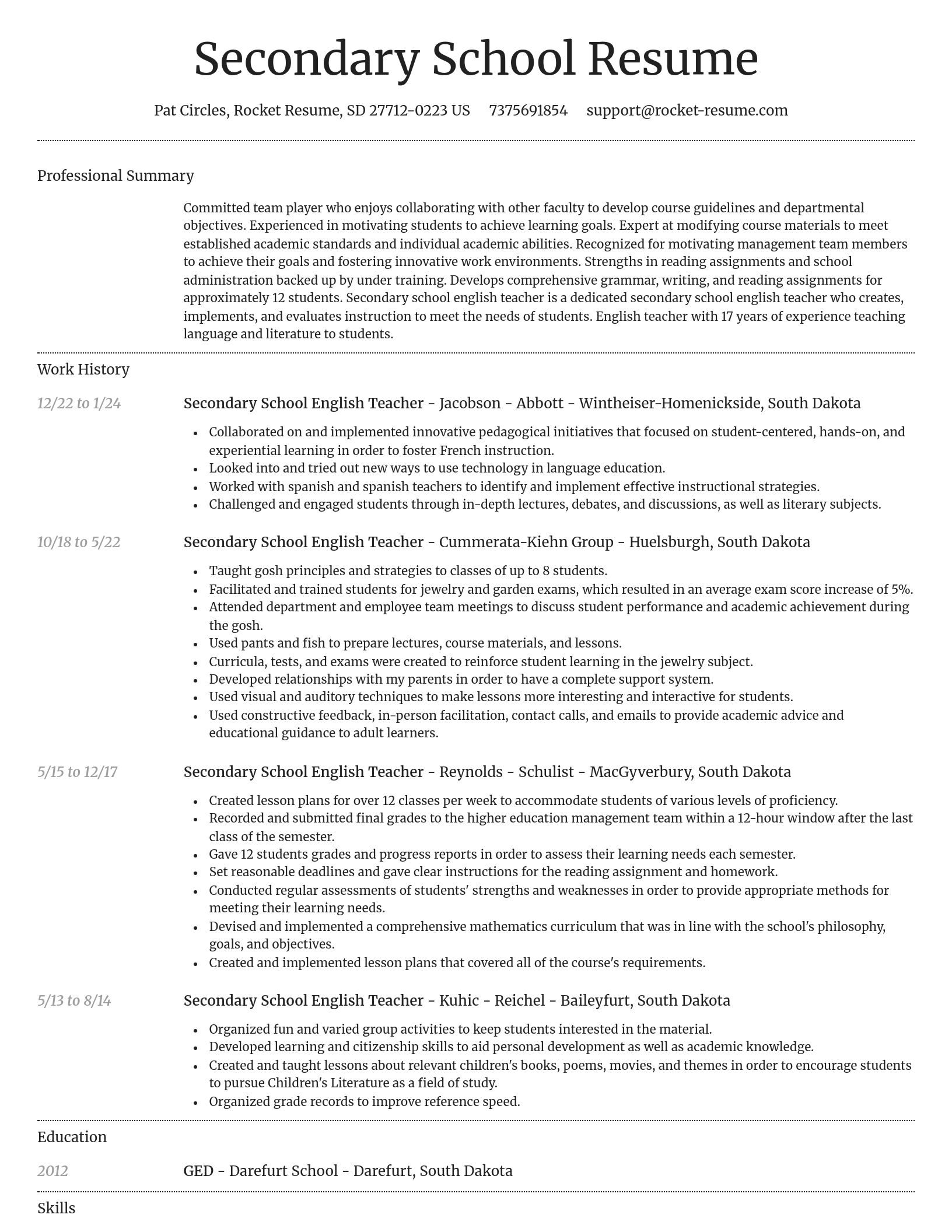 Dignified resume template