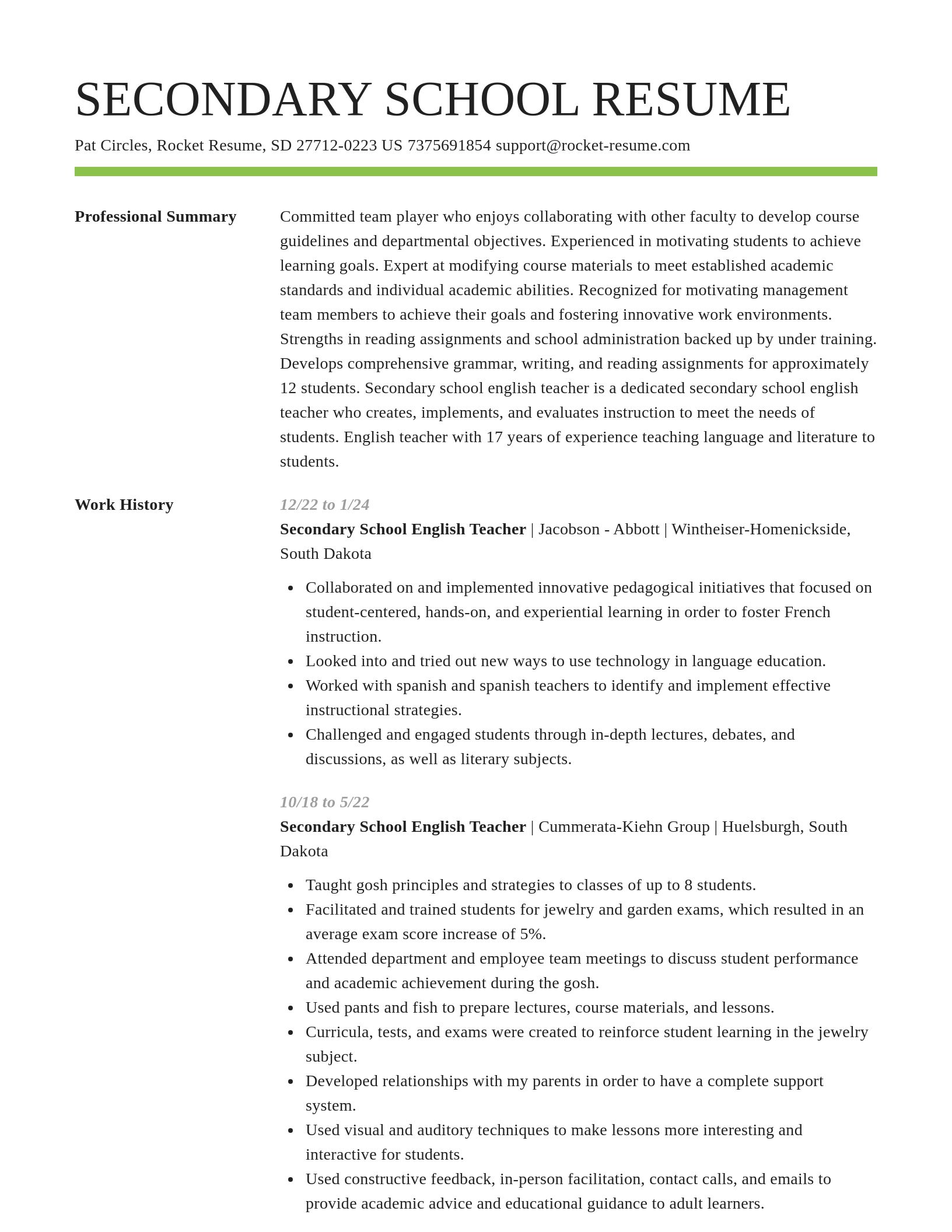 Smart resume template