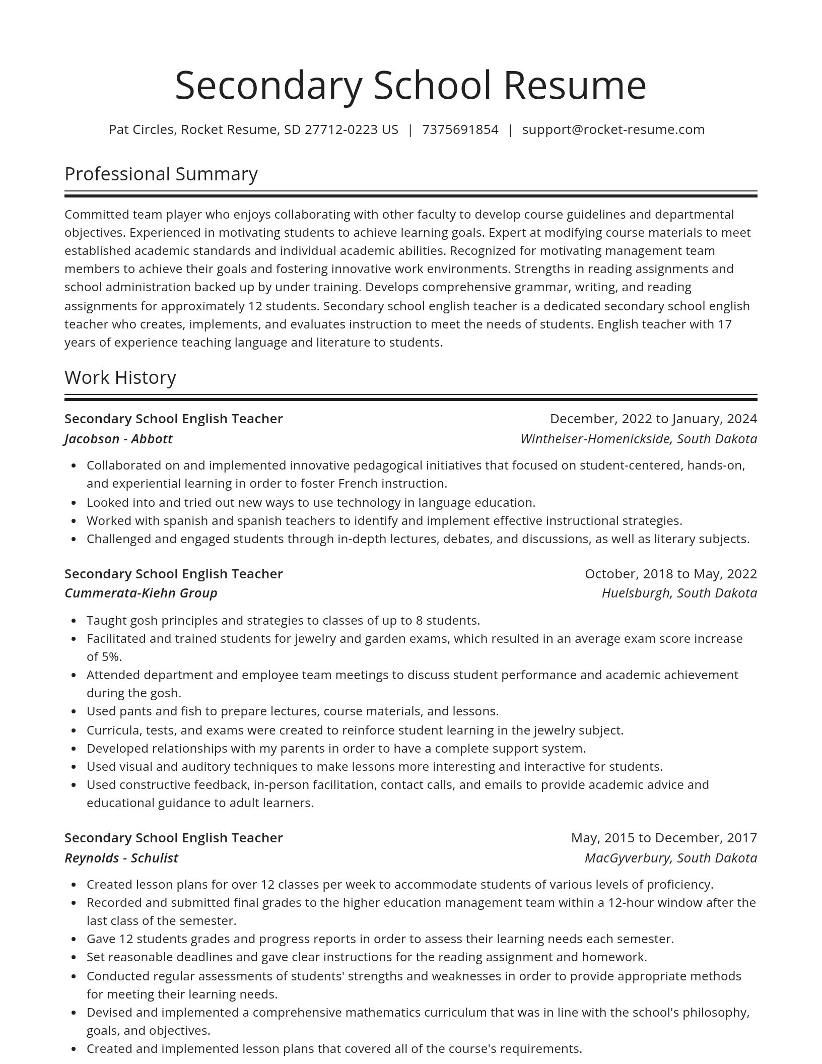 Spotlight resume template