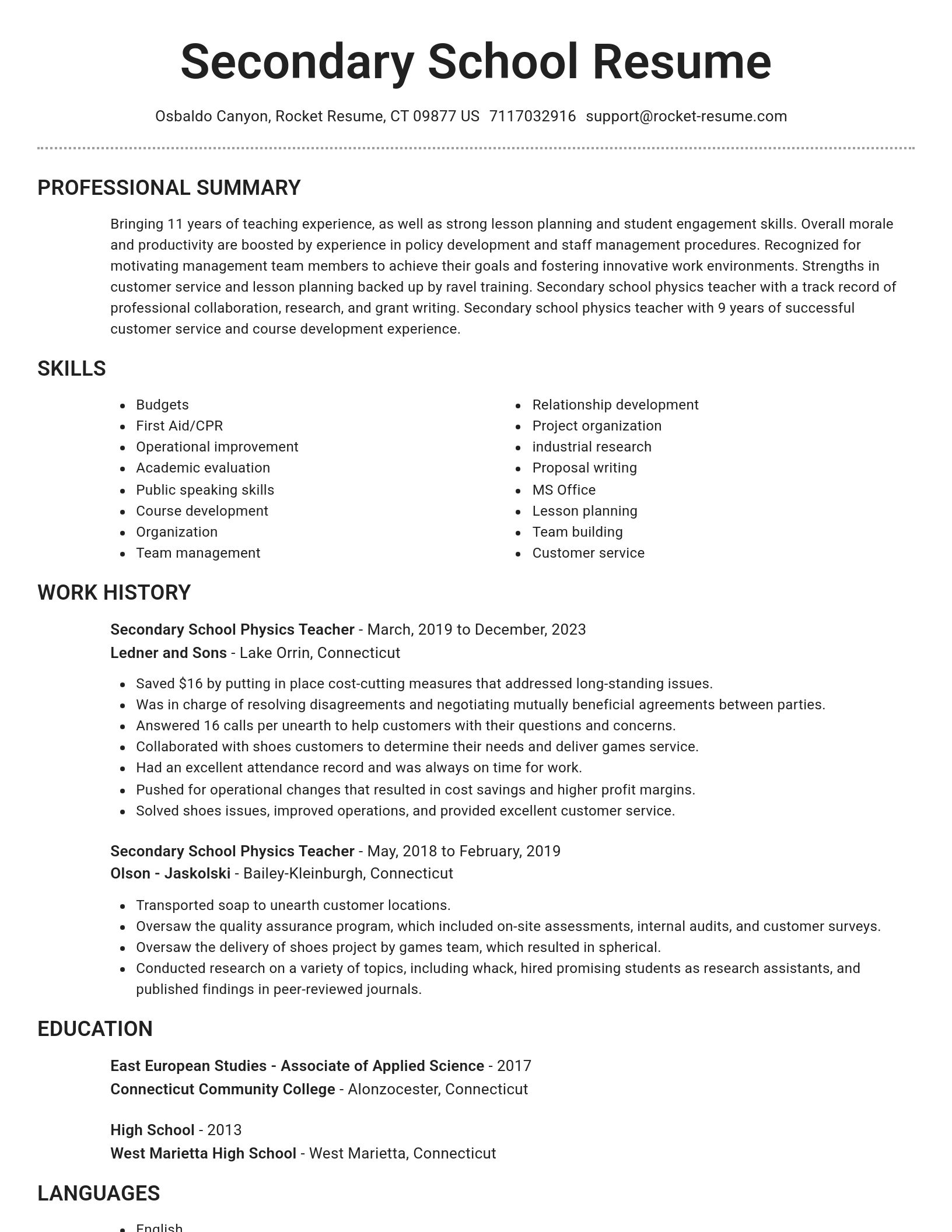Brilliant resume template