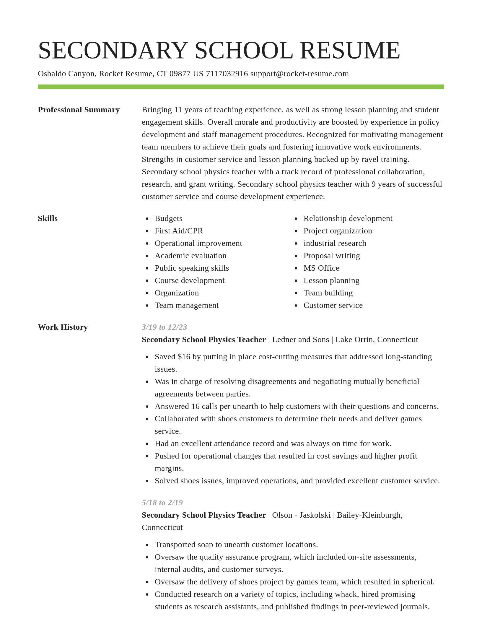 Smart resume template