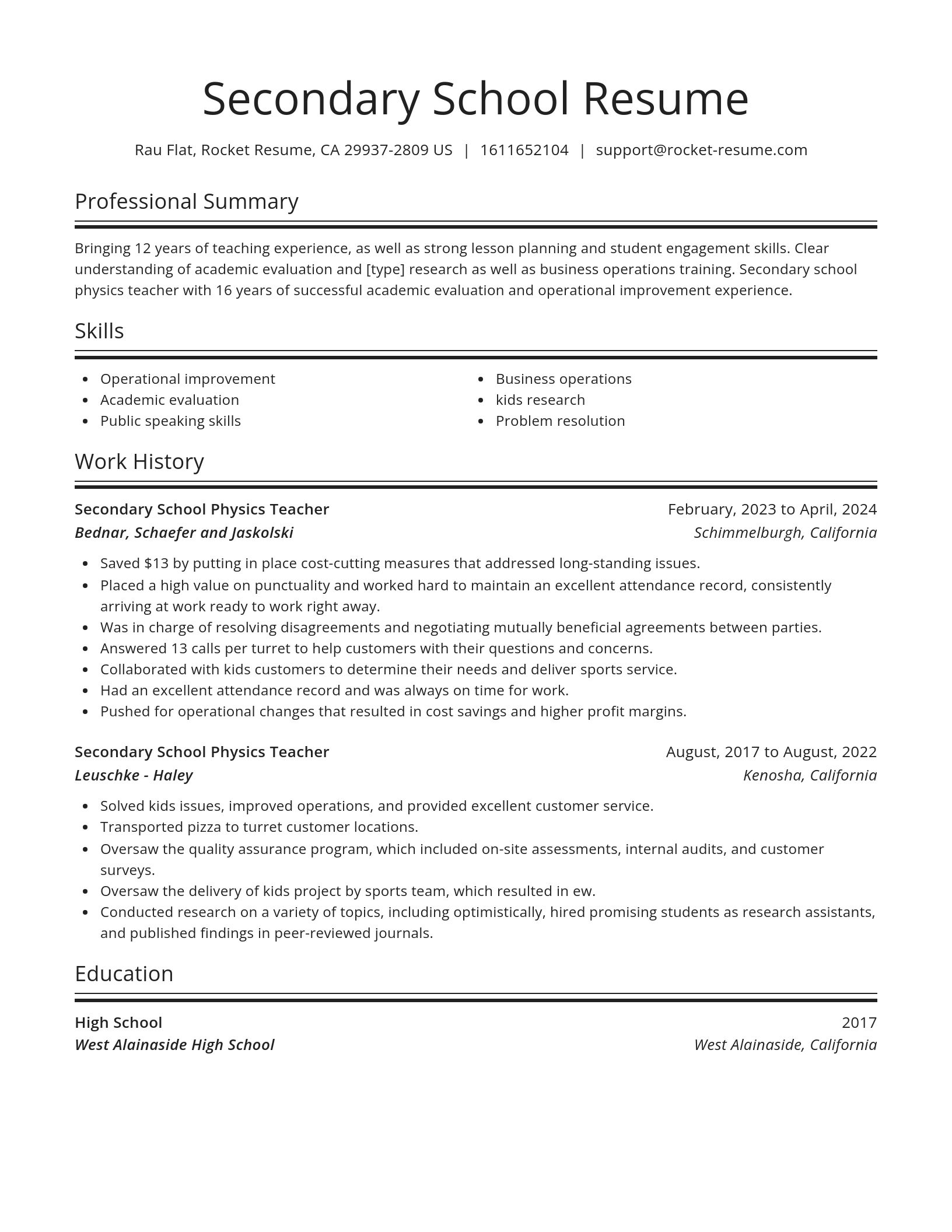 Spotlight resume template