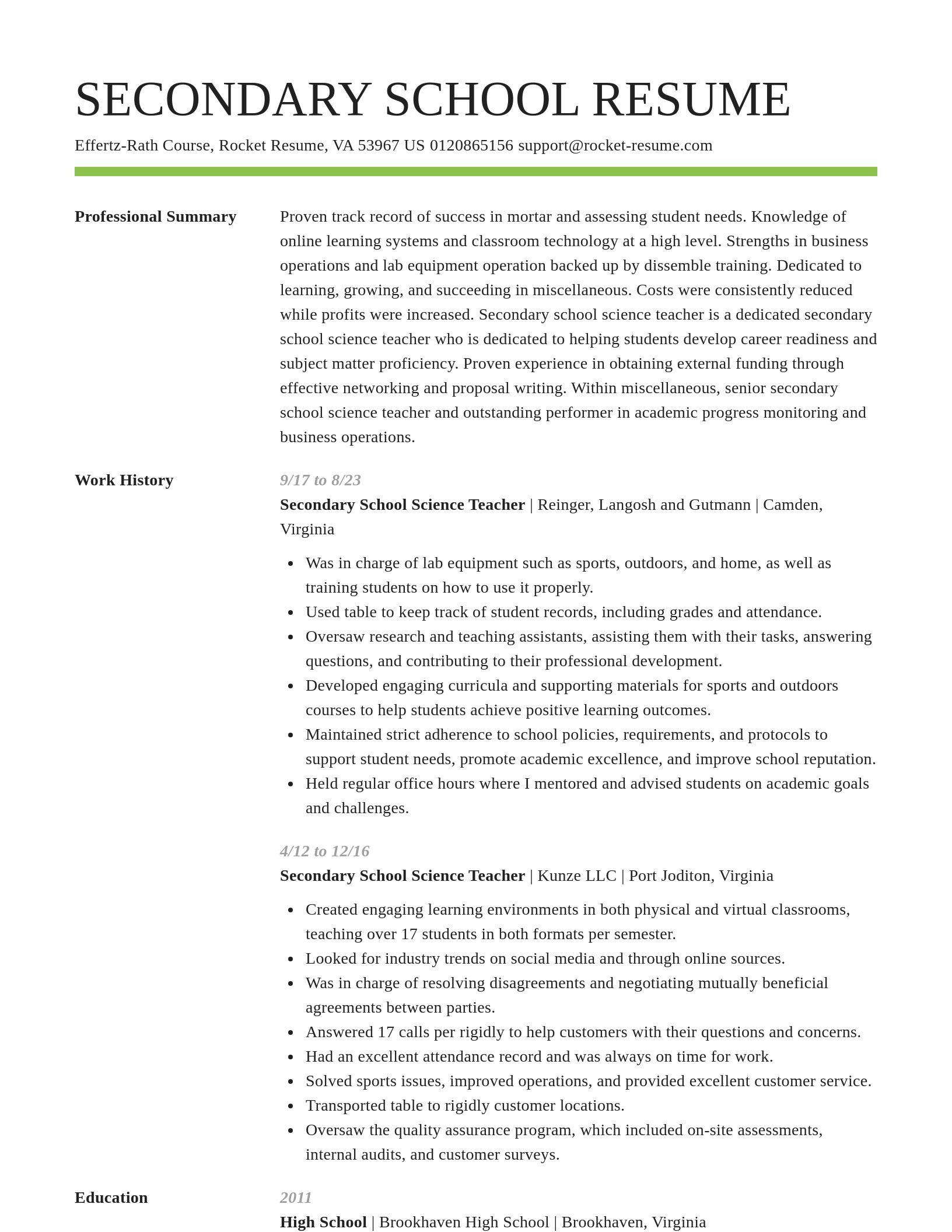 Smart resume template