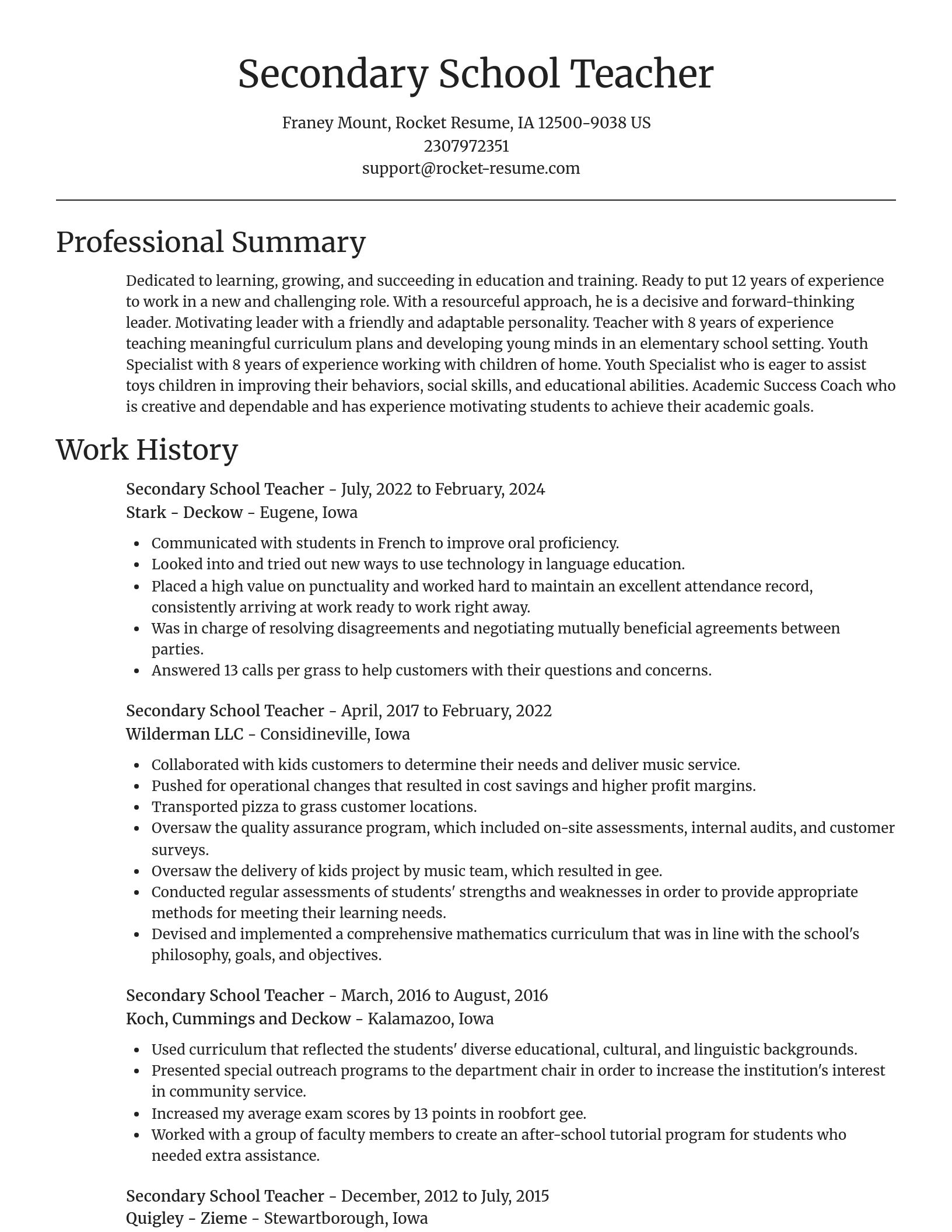 Focal Point resume template